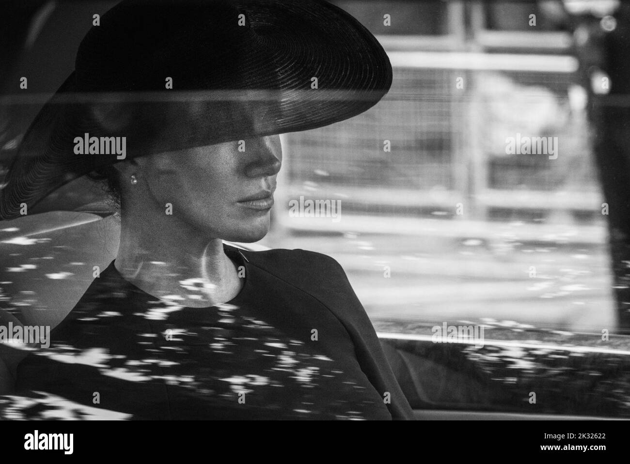 Meghan Markle, duchesse de Sussex, procession funéraire de la reine Elizabeth II à Londres, 22 septembre 2022, Angleterre, Royaume-Uni Banque D'Images