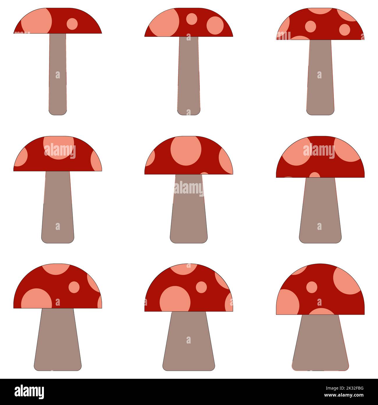 Porte-toadstool mignon champignon, logo symbole magique capuchon simple, amanita toxique Illustration de Vecteur