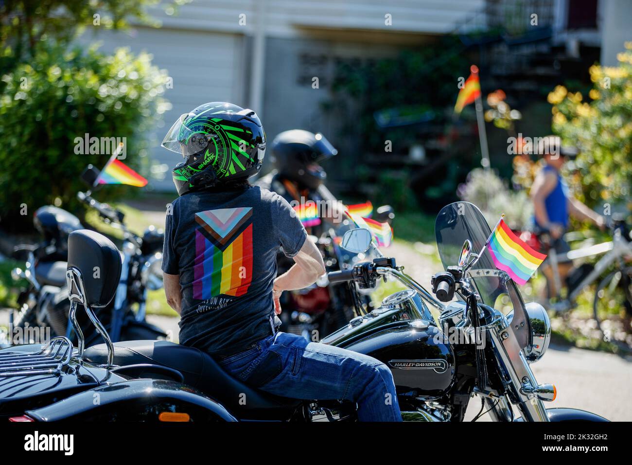 Brisbane, Australie. 24th septembre 2022. Membre de Dykes vu sur une moto pendant la Brisbane Pride March. Les membres de la communauté LGBT et leurs alliés ont défilé à travers le West End de Brisbane jusqu'à Musgrave Park dans le cadre du Brisbane Pride Festival, après deux années de retards dus à la pandémie COVID 19. Brisbane Pride célèbre et soutient la communauté LGBTIQ depuis plus de trente ans. (Photo de Joshua Prieto/SOPA Images/Sipa USA) crédit: SIPA USA/Alay Live News Banque D'Images