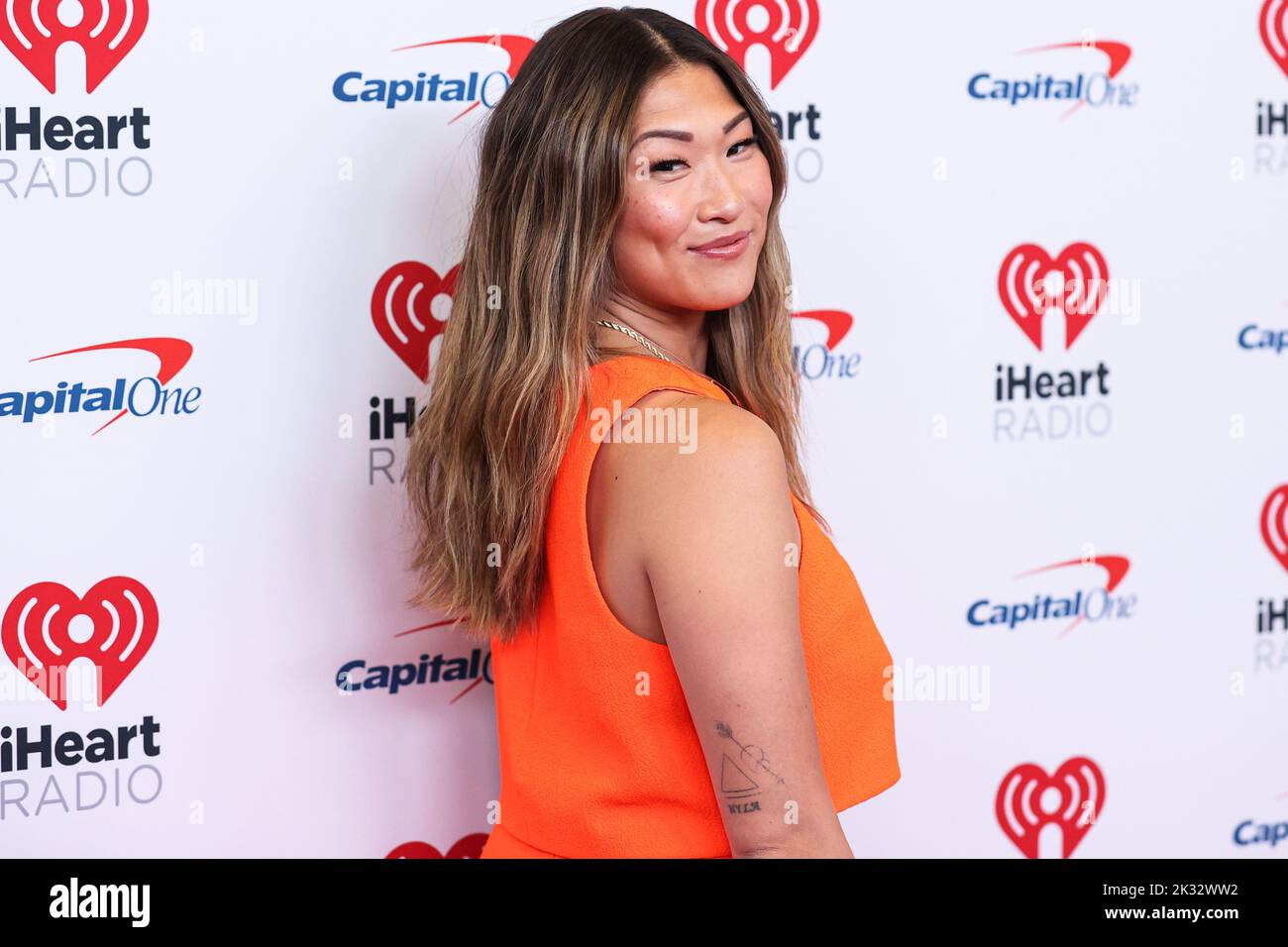 LAS VEGAS, NEVADA, États-Unis - SEPTEMBRE 23 : Jenna Ushkowitz pose dans la salle de presse du festival de musique iHeartRadio 2022 - nuit 1 tenu à l'aréna T-Mobile sur 23 septembre 2022 à Las Vegas, Nevada, États-Unis. (Photo de Xavier Collin/image Press Agency) Banque D'Images