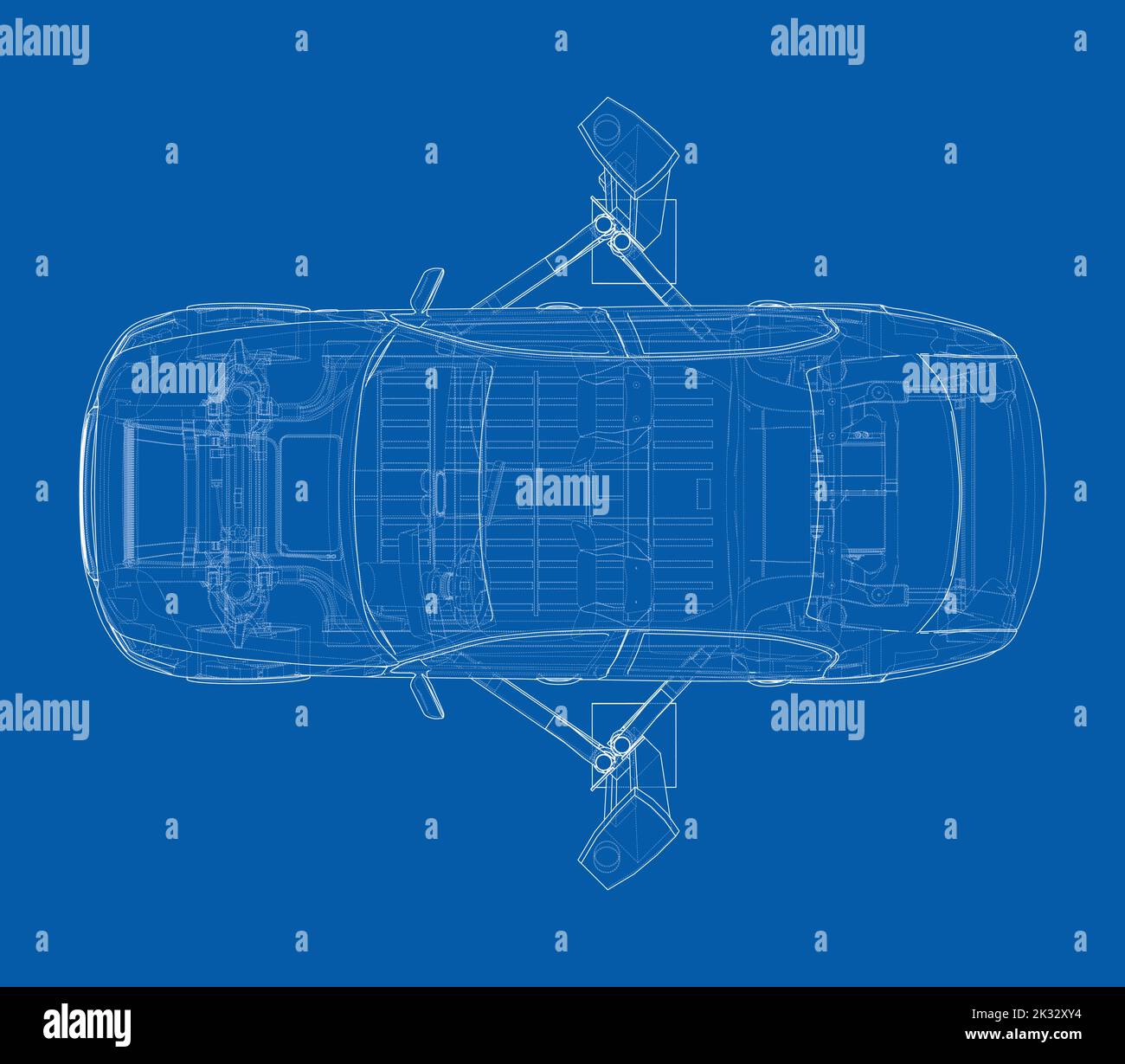 Tour de support de voiture avec voiture. Vecteur Illustration de Vecteur