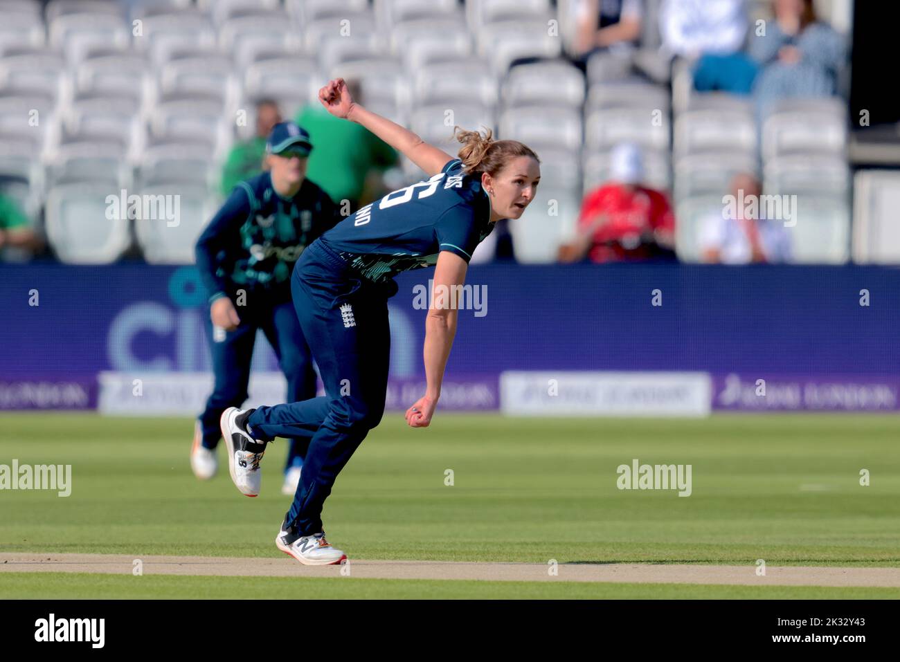 Londres, Royaume-Uni. 24 septembre 2022. La Croix de Kate en Angleterre, en tant que femmes d'Angleterre, prend l'Inde dans le Royal London One Day International 3rd at Lords. David Rowe/Alay Live News. Banque D'Images