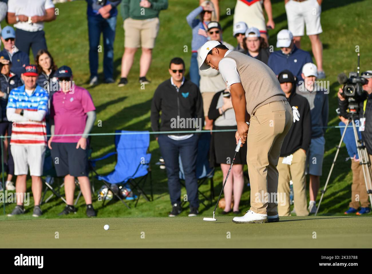 Charlotte, Caroline du Nord, États-Unis. 24th septembre 2022. Pendant la coupe des présidents au Quail Hollow Club de Charlotte, NC. Brian Bishop/CSM/Alamy Live News Banque D'Images