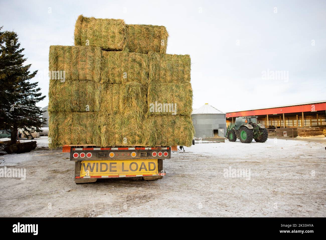 Bruder Remorque Transport Balles + 8 Balles Rondes – Échelle 1:16 Ferme Agricole