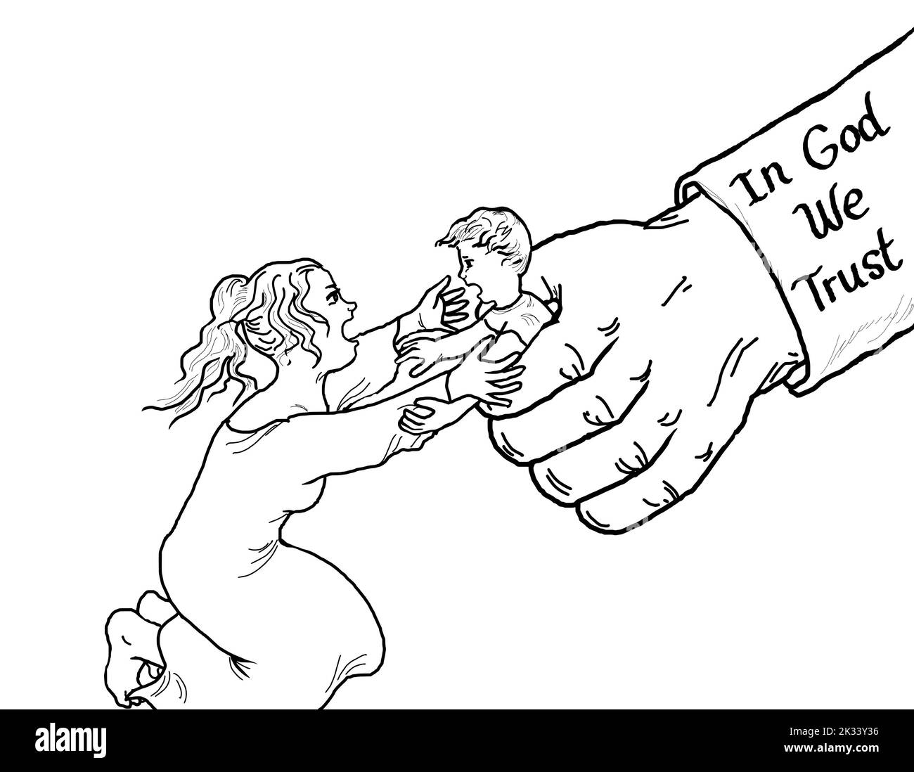 Enfant immigrant illégal séparé de la famille par le gouvernement. Banque D'Images