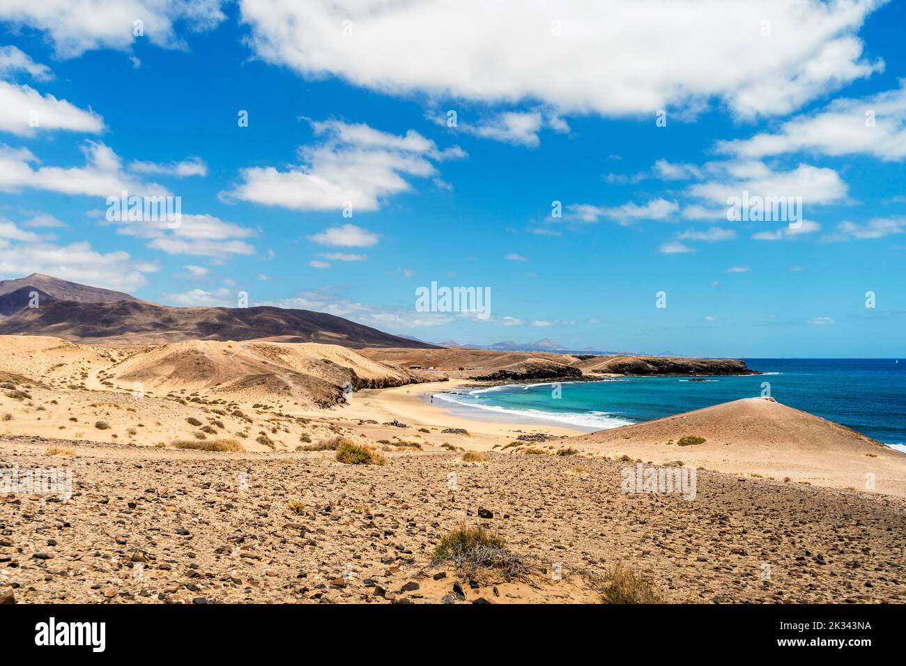 Paysage de plage appelé Caleta del Congrio dans le parc national de Los Ajaches à Lanzarote, îles Canaries, Espagne Banque D'Images
