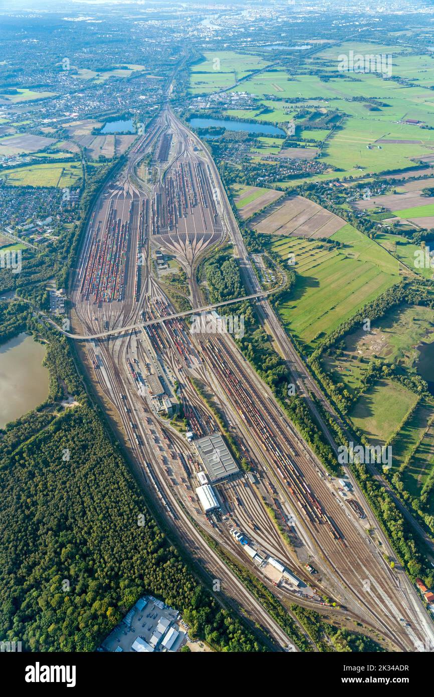 Vue aérienne du chantier naval de Maschen, Basse-Saxe, Allemagne Banque D'Images