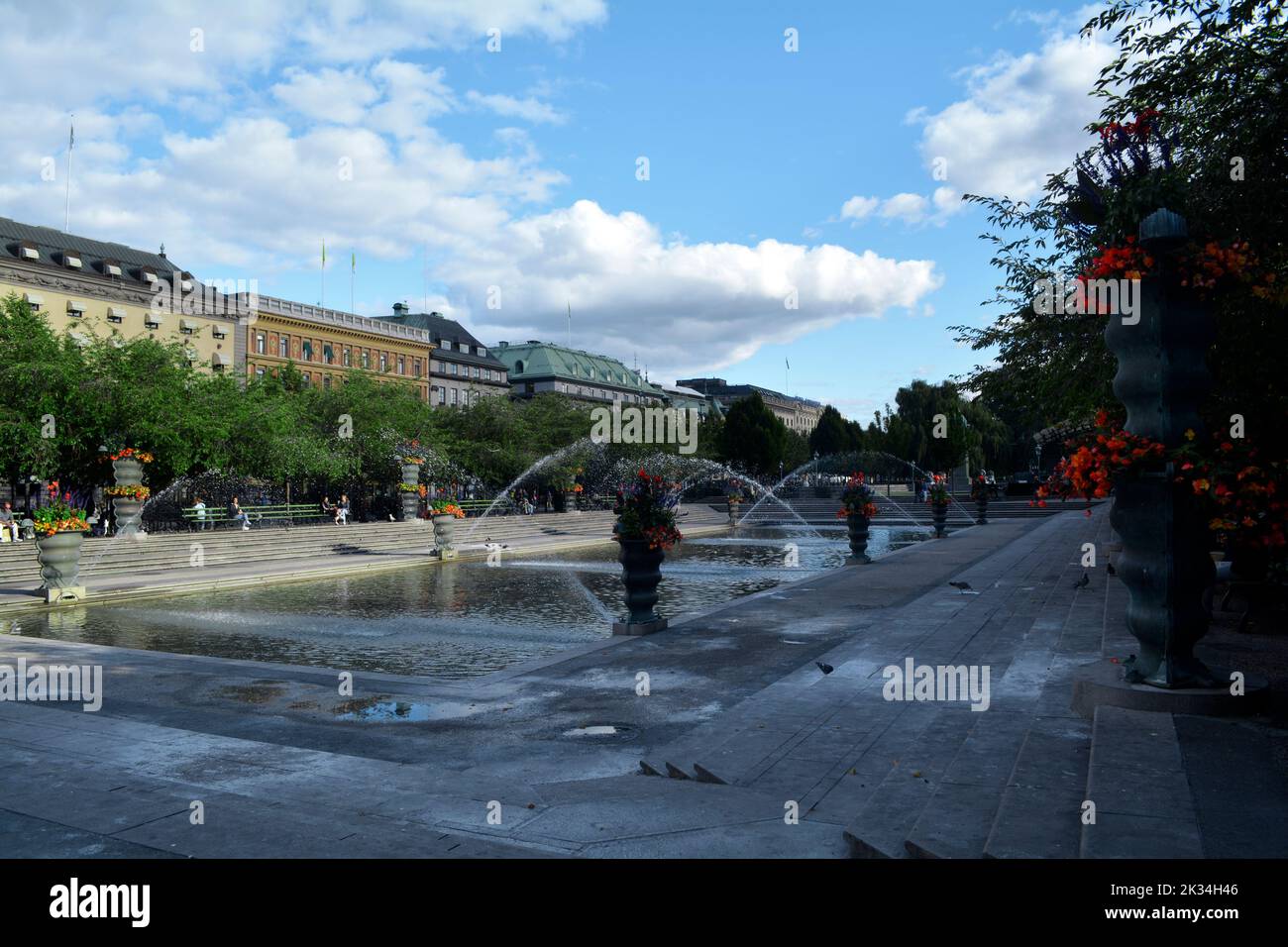 Stockholm, Suède, septembre 2022 : parc public du jardin du Roi (Kungsträdgården). Banque D'Images