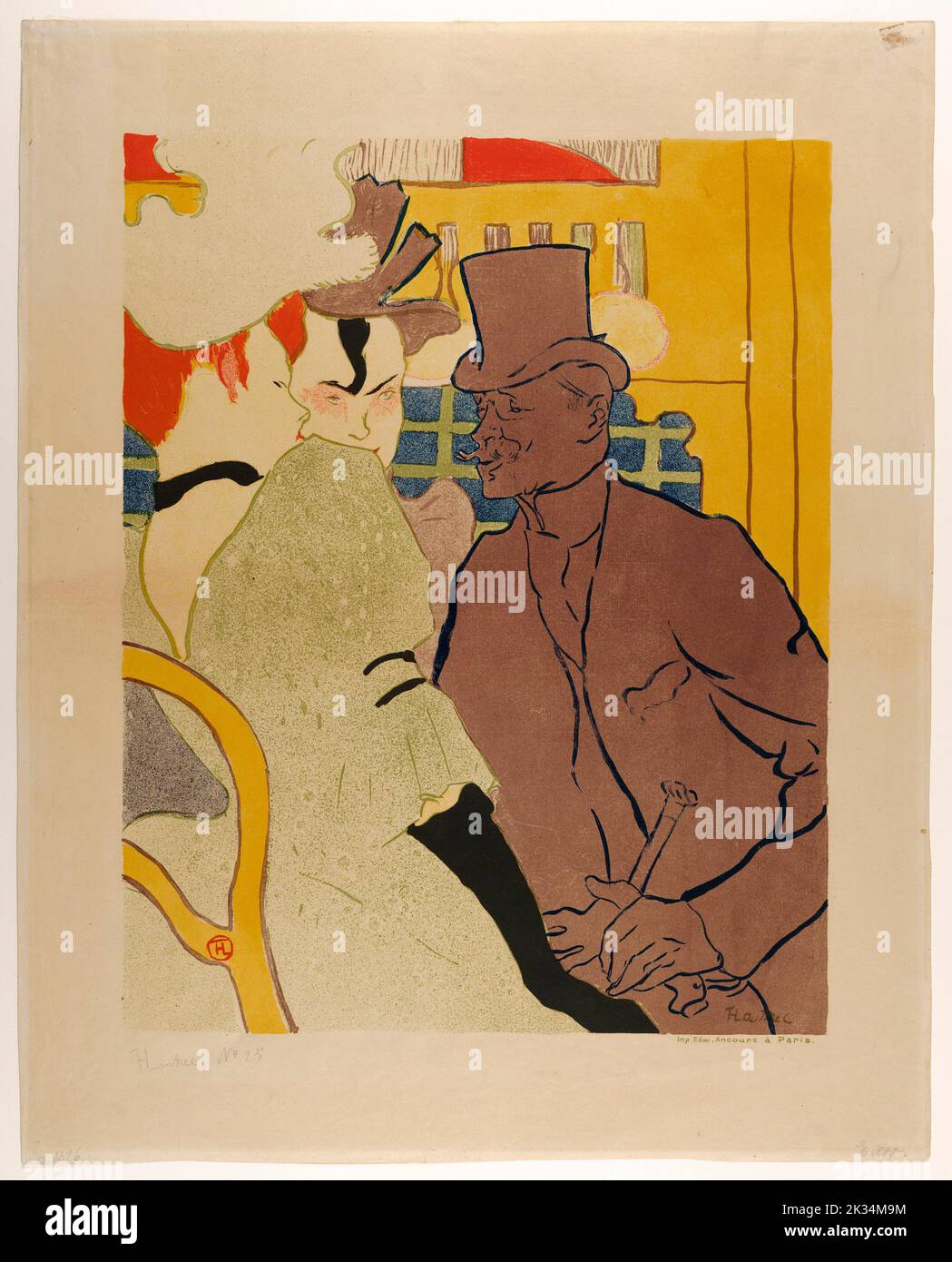 L'Anglais au Moulin Rouge. Henri de Toulouse-Lautrec. 1892. Lithographie imprimée en six couleurs sur papier couté; deuxième état de deux. Banque D'Images