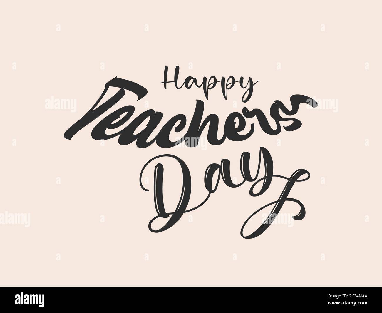 Calligraphie conception de lettre concept de Happy Teachers day. Design de célébration pour cartes de félicitations, bannières et dépliants. Illustration de Vecteur