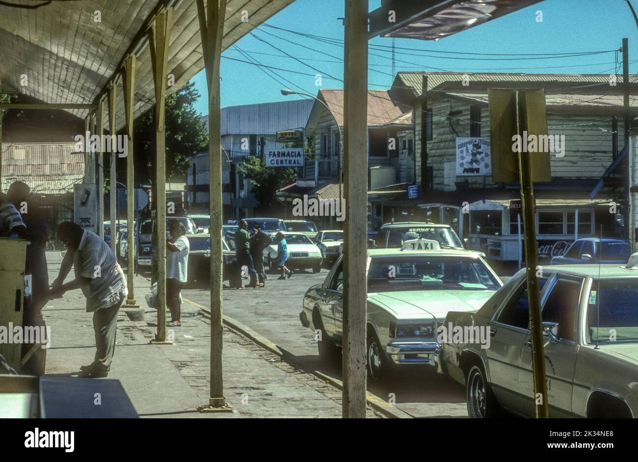 1990s photo d'archive de Santa Rosalía à Baja sur, Mexique. Banque D'Images