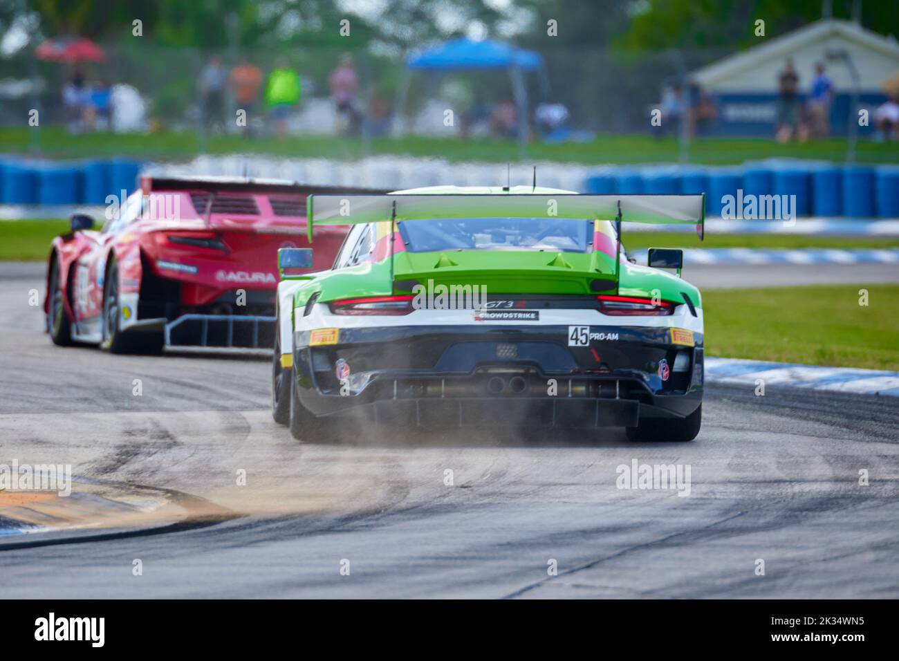 Sebring, Floride, États-Unis. 24th septembre 2022. Fanatec GT World Challenge America Powered by AWS at Sebring International Speedway, États-Unis. Voitures de sport préférées de marques comme Acura, Aston Martin, Ferrari, Lamborghini, Mercedes-AMG, Et Porsche affrontera les chocs du centre de la Floride. Credit: Yaroslav Sabitov/YES Market Media/Alay Live News Banque D'Images