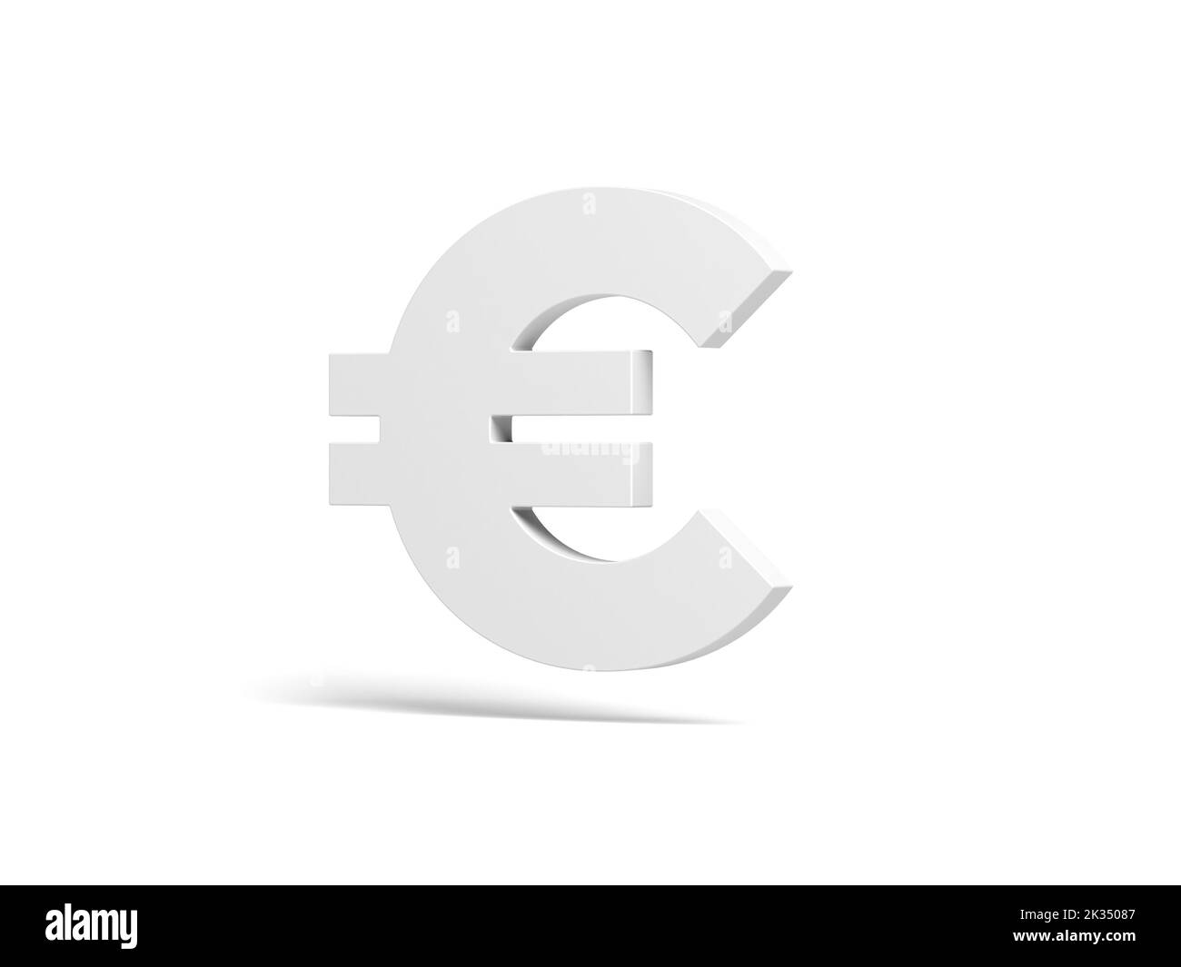 Symbole euro isolé sur fond blanc. 3d illustration. Banque D'Images