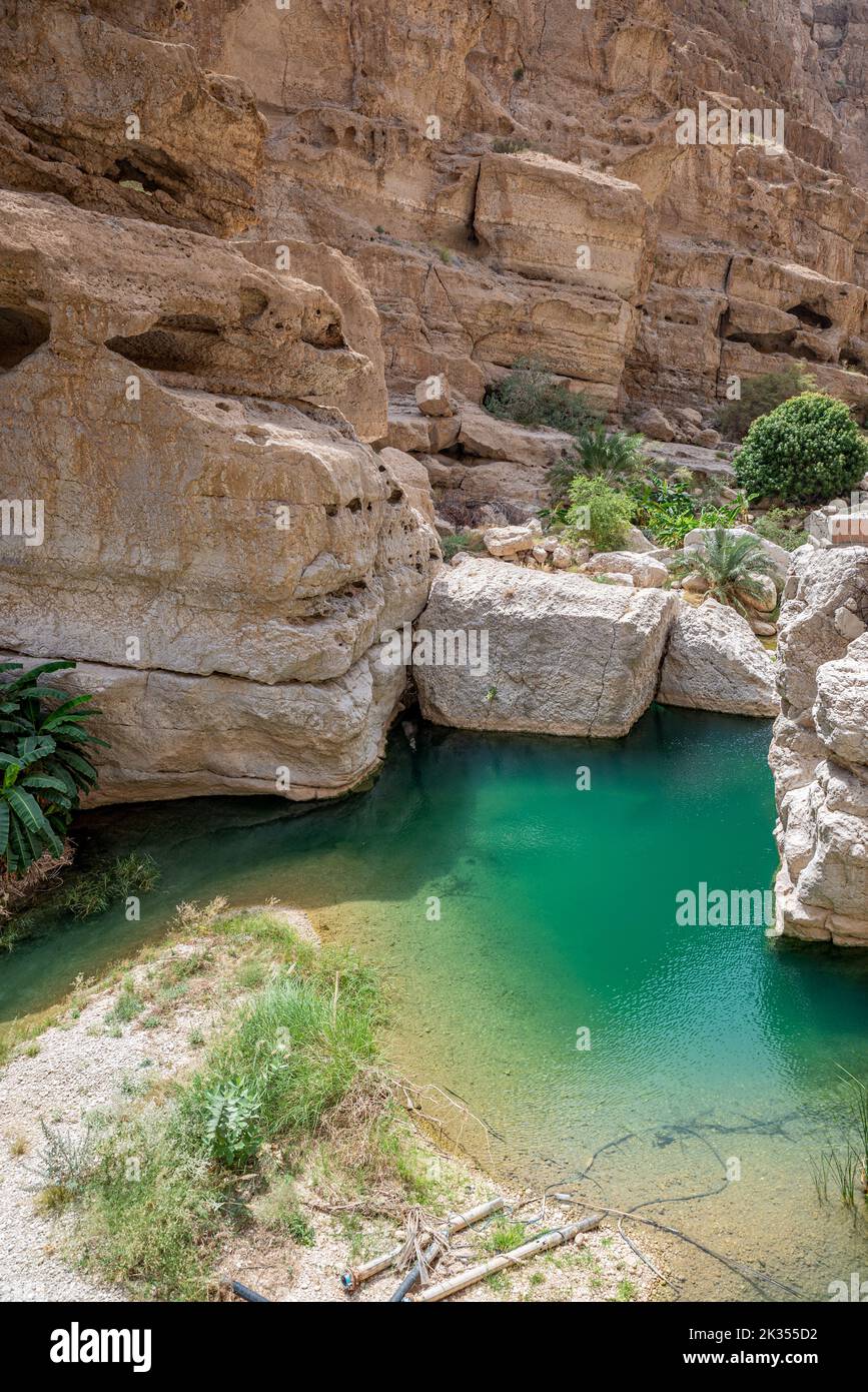 Gorge de Wadi Shab, Oman Banque D'Images
