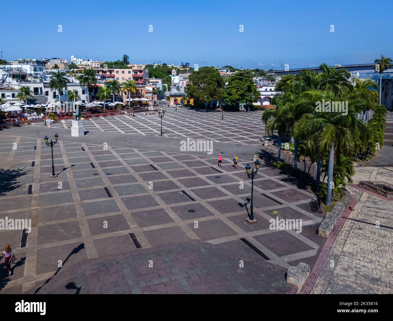 Belle vue aérienne de l'Alcazar Plaza, et de la place espagnole à Saint-Domingue - République Dominicaine Banque D'Images