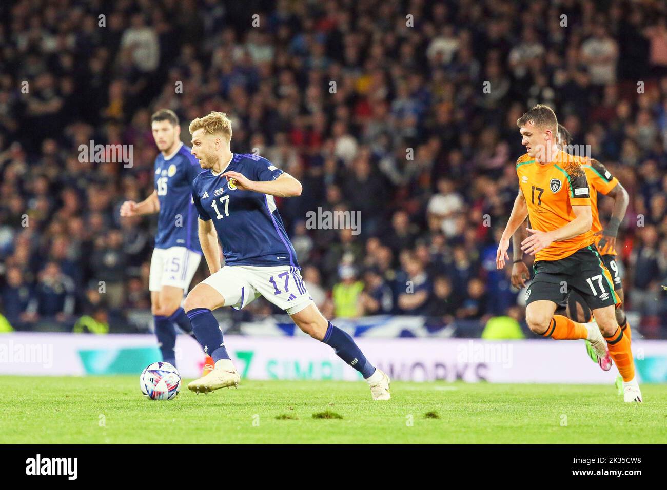 Glasgow, Royaume-Uni. 24th septembre 2022. L'Écosse a joué la République d'Irlande dans la Ligue des Nations de l'UEFA à Hampden Park, Glasgow, Écosse, Royaume-Uni. Crédit : Findlay/Alay Live News Banque D'Images