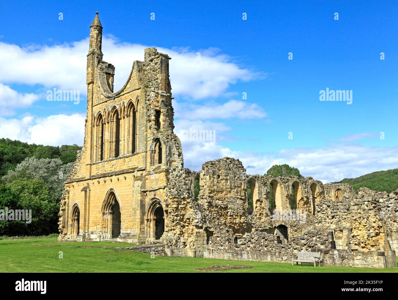 Abbaye de Byland, médiévale, monastique, ruines, ordre cistercien, Yorkshire, Angleterre, Royaume-Uni Banque D'Images