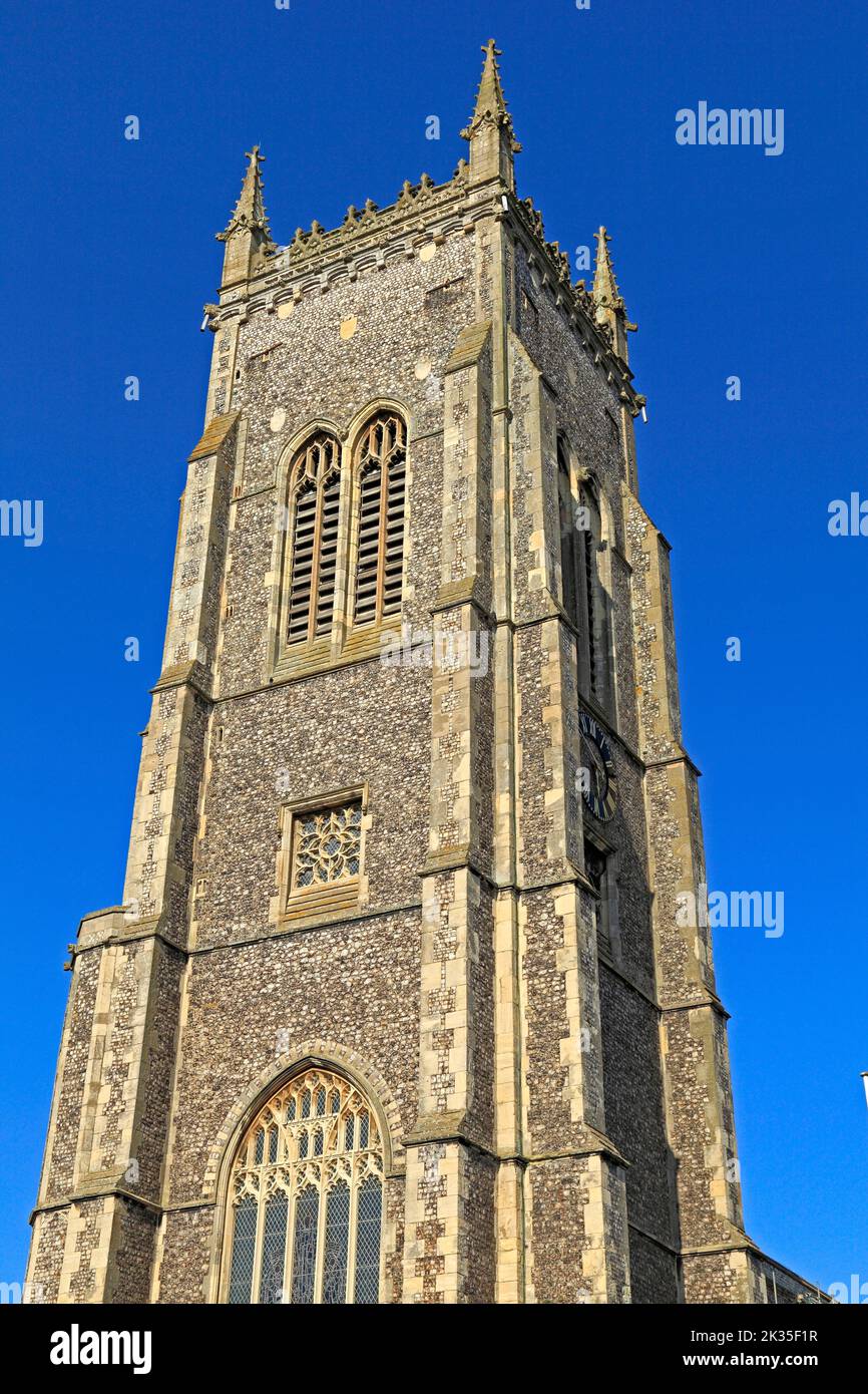 Tour d'église Cromer, architecture médiévale, églises, Norfolk , Angleterre, ROYAUME-UNI Banque D'Images