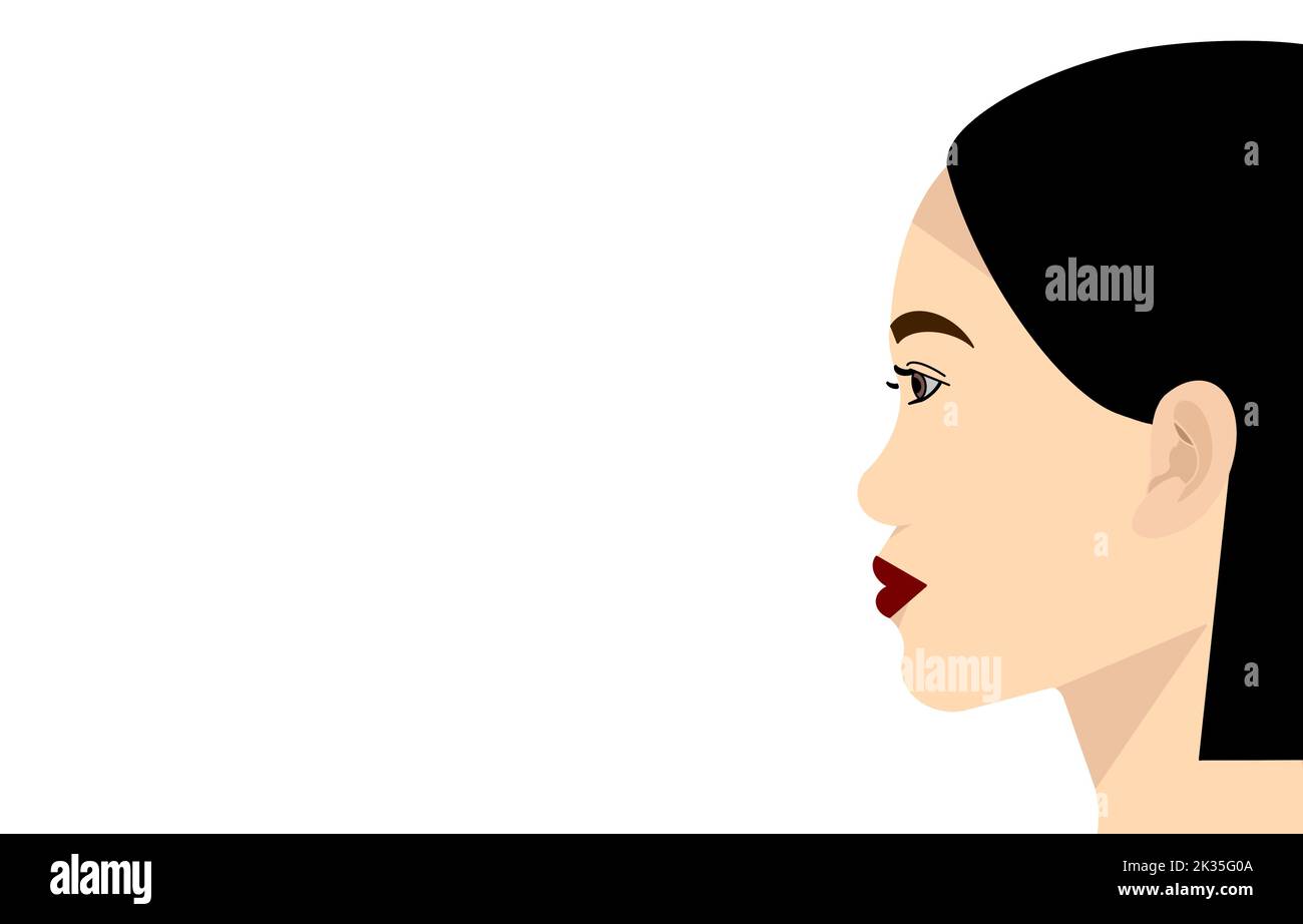 Belle femme profil, visage, diversité, puissance de la femme, caractère, nature humaine Banque D'Images