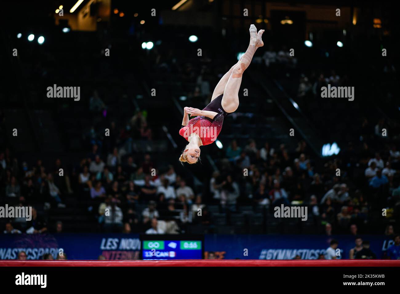 CAREY Jade des Etats-Unis (étage des femmes) lors du concours DE LA COUPE du monde DE LA FIG « internationaux de France », événement de gymnastique artistique à l'arène AccorHotels de 15 septembre 2022 à Paris, France. Banque D'Images