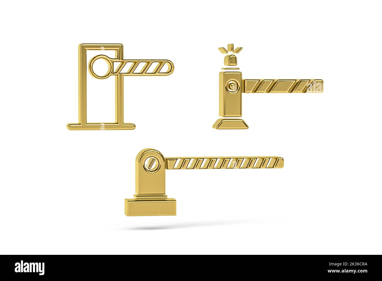 Golden 3D icône de porte de rampe isolée sur fond blanc - rendu 3D Banque D'Images