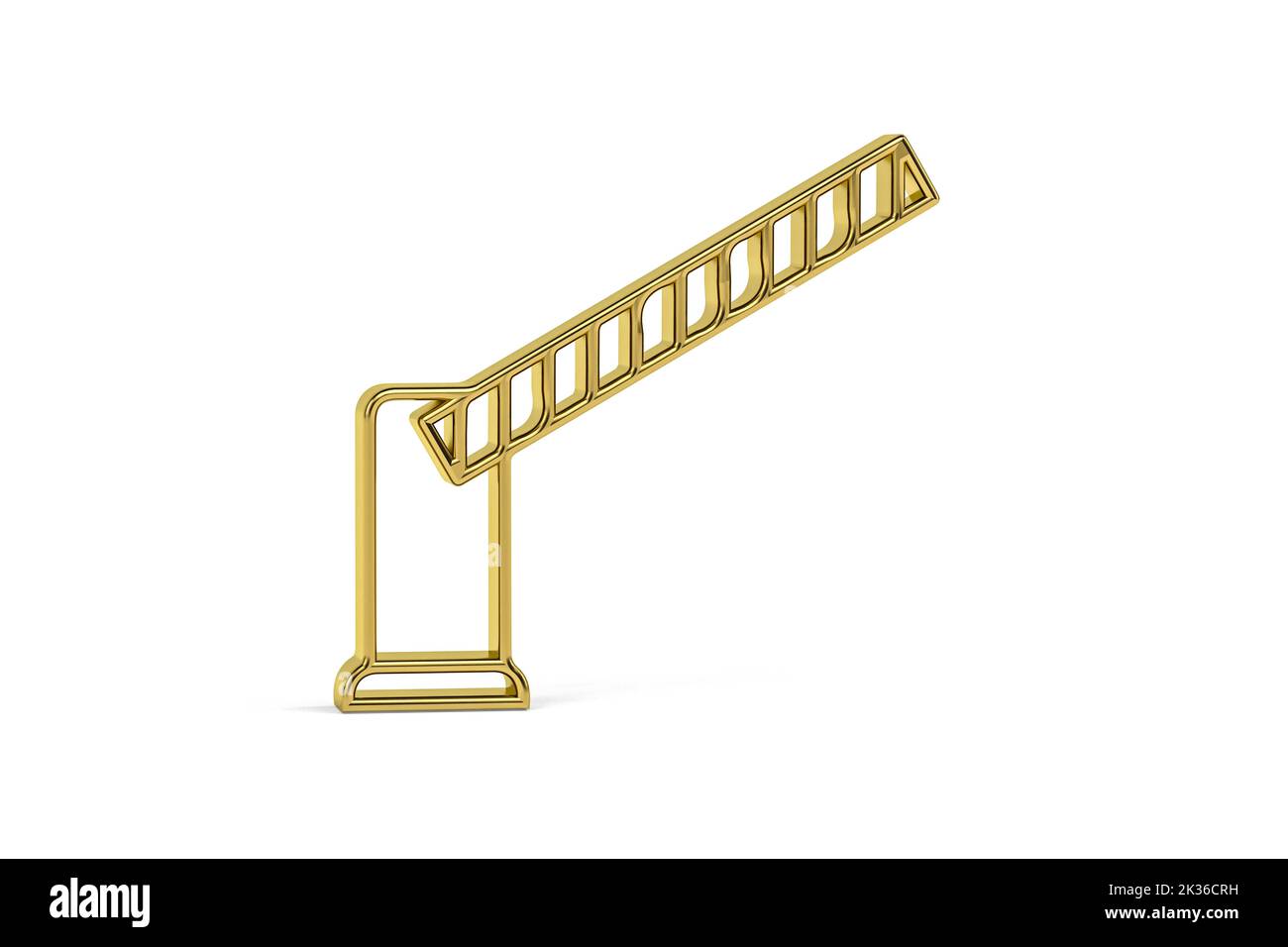 Golden 3D icône de porte de rampe isolée sur fond blanc - rendu 3D Banque D'Images