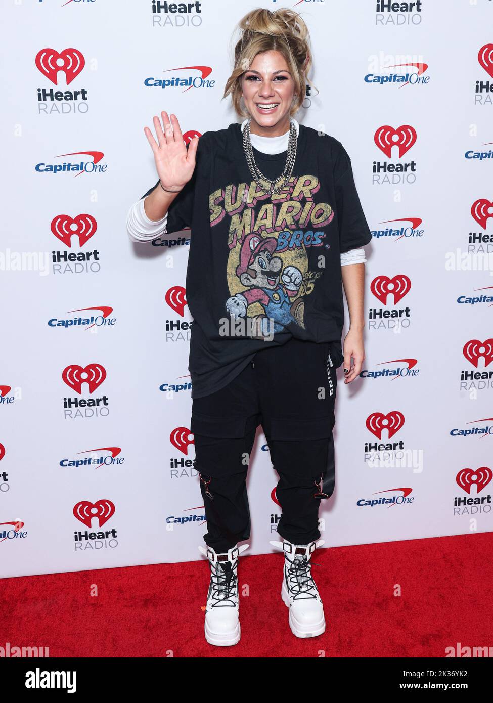 LAS VEGAS, NEVADA, États-Unis - SEPTEMBRE 24 : JAX (Jackie Miskanic) pose dans la salle de presse du festival de musique iHeartRadio 2022 - nuit 2 tenu à l'arène T-Mobile sur 24 septembre 2022 à Las Vegas, Nevada, États-Unis. (Photo de Xavier Collin/image Press Agency) Banque D'Images