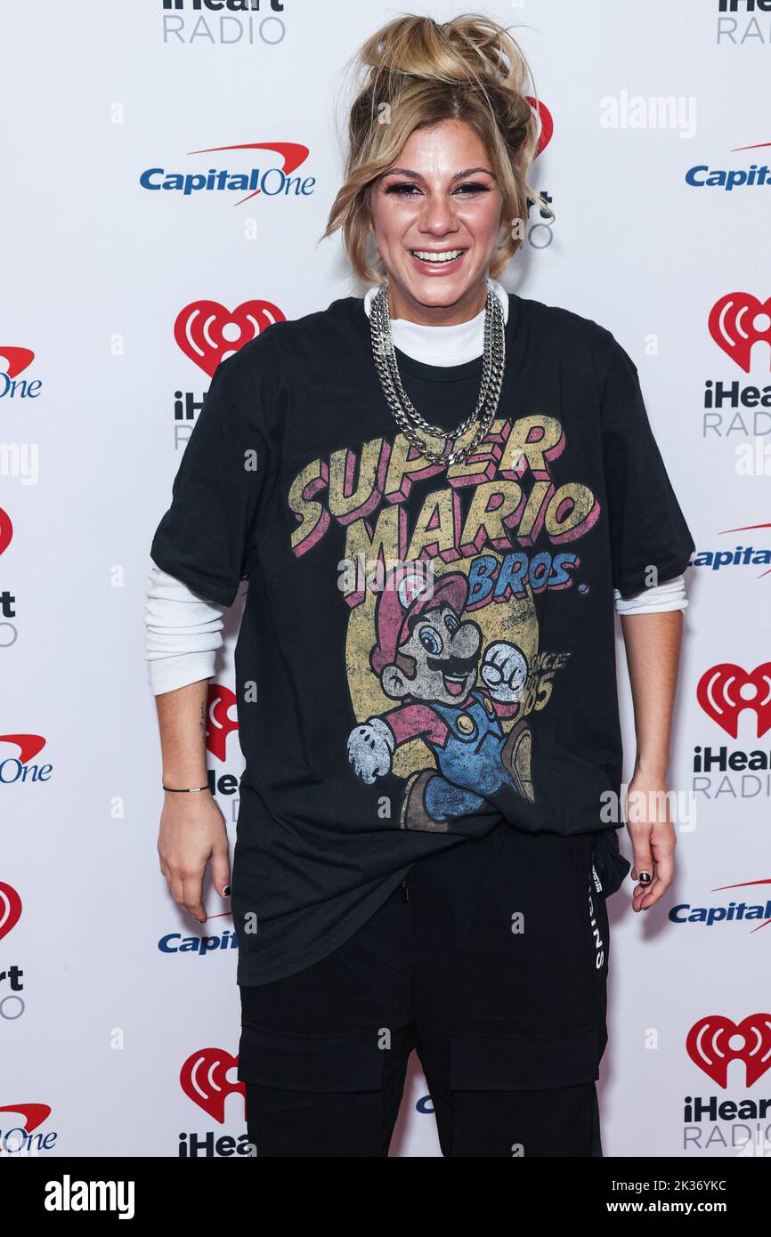 LAS VEGAS, NEVADA, États-Unis - SEPTEMBRE 24 : JAX (Jackie Miskanic) pose dans la salle de presse du festival de musique iHeartRadio 2022 - nuit 2 tenu à l'arène T-Mobile sur 24 septembre 2022 à Las Vegas, Nevada, États-Unis. (Photo de Xavier Collin/image Press Agency) Banque D'Images