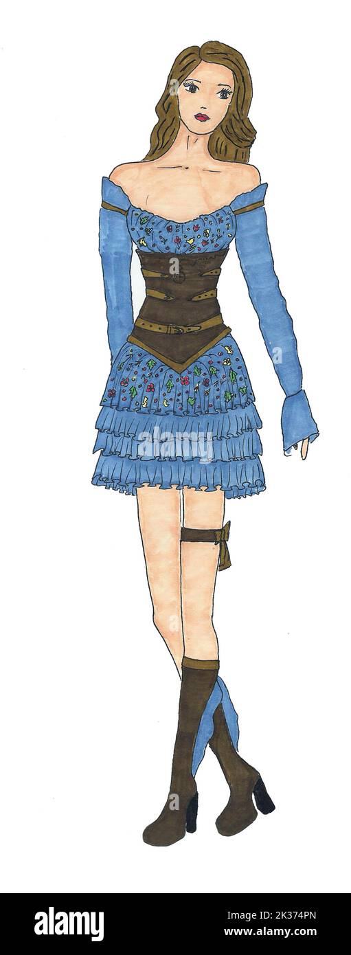 La collection Fashion Designer, nommée Fall et Forest Collection ont de nombreux modèles d'illustration Banque D'Images
