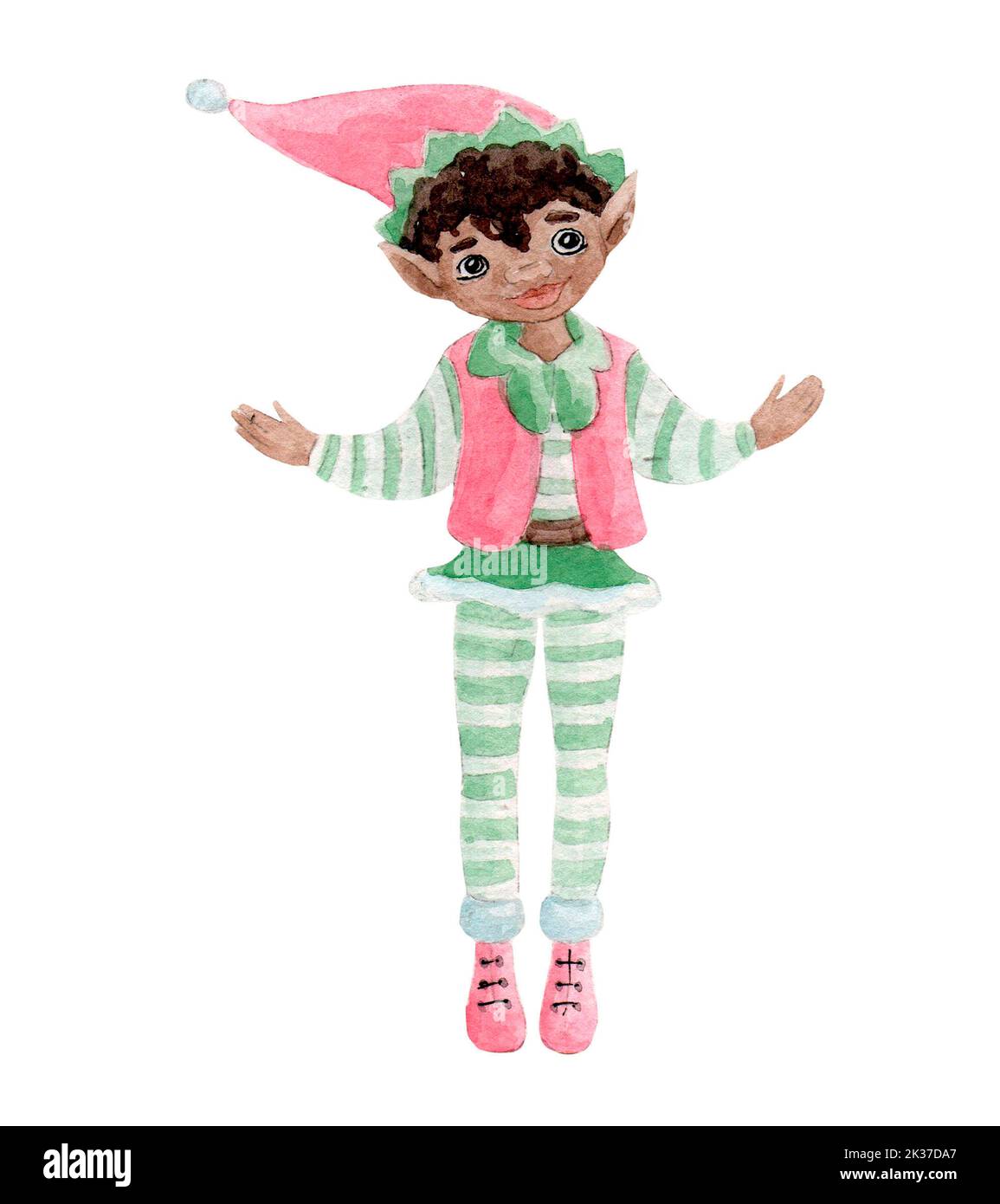 Une aquarelle illustration un joli elfe pour le motif graphique, illustration pour l'impression. Banque D'Images