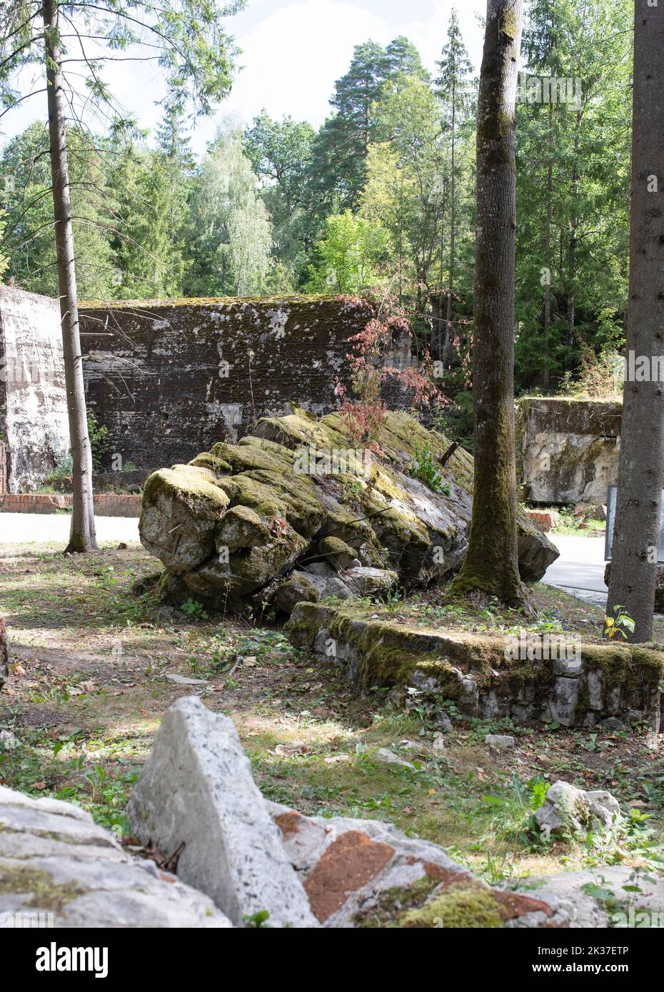 Wolfschanze, Wolf's Lair, Wolf's fort - le quartier général de commandement d'Adolf Hitler sur le front de l'est pendant la Seconde Guerre mondiale Ratenburg en Prusse orientale. Banque D'Images