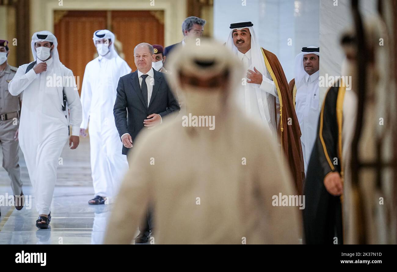 Doha, Qatar. 25th septembre 2022. Le chancelier allemand OLAF Scholz