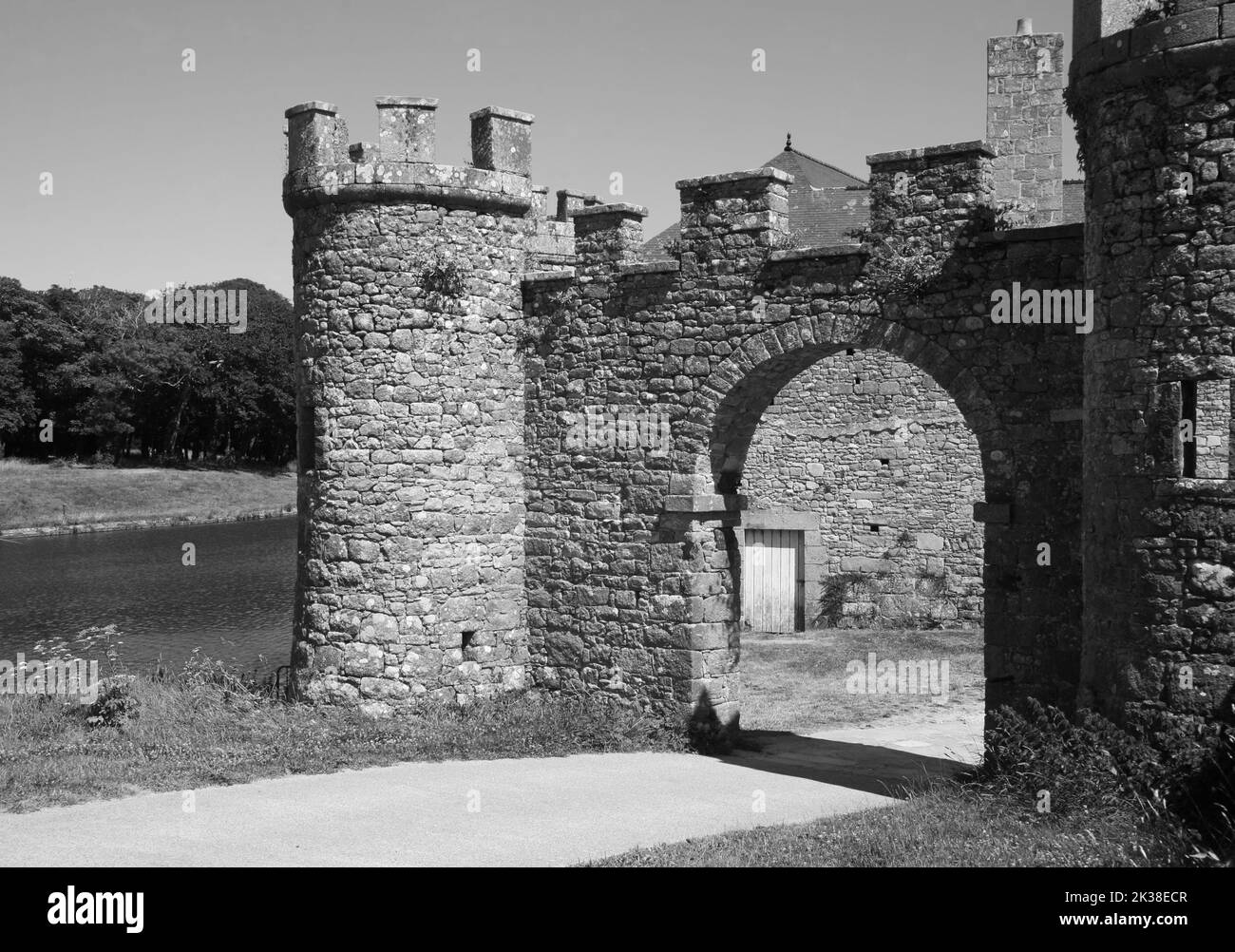 Château de Flamanville sur la péninsule de Cherbourg, Normandie, France, Europe Banque D'Images