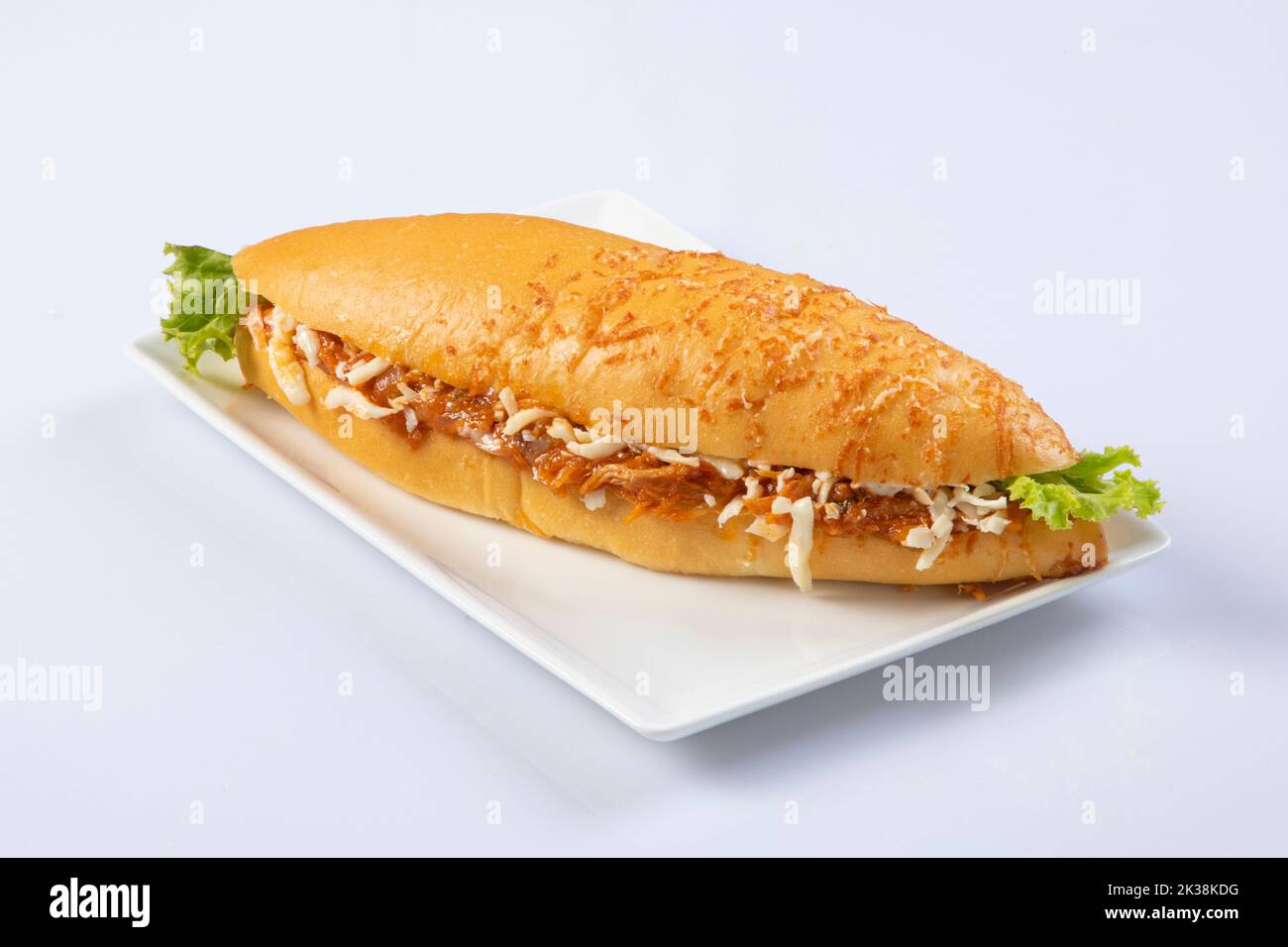 sandwich sur fond blanc Banque D'Images