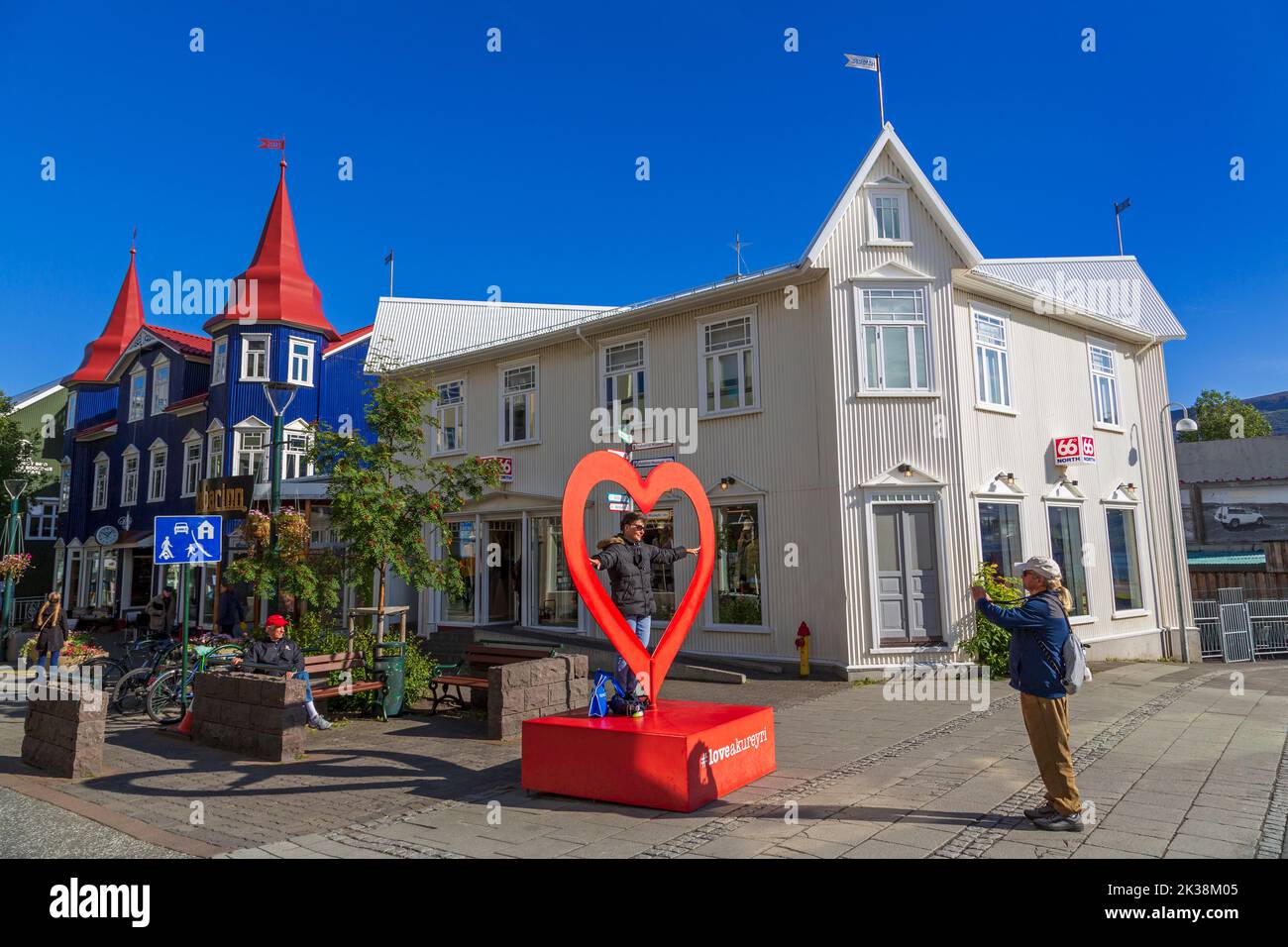 Place de la ville, Akureyri, Islande, Europe Banque D'Images