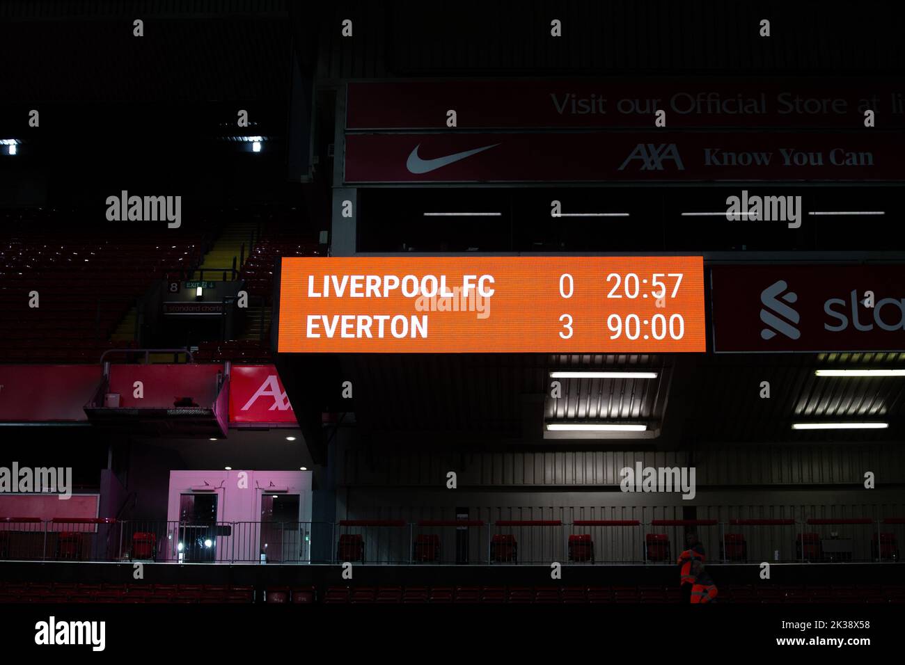 Résultat à temps plein lors du match de la Super League des femmes de la Fa Liverpool Women vs Everton Women à Anfield, Liverpool, Royaume-Uni, 25th septembre 2022 (photo de Phil Bryan/News Images) Banque D'Images