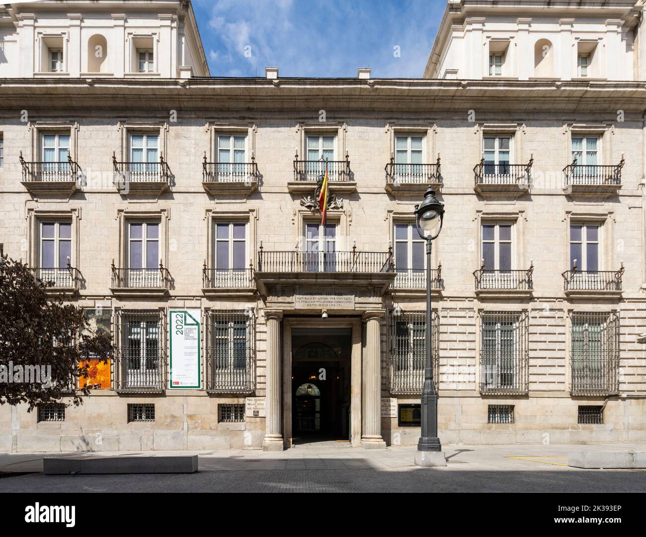 Madrid, Espagne, septembre 2022. Vue extérieure de l'académie royale des beaux-arts du centre-ville Banque D'Images