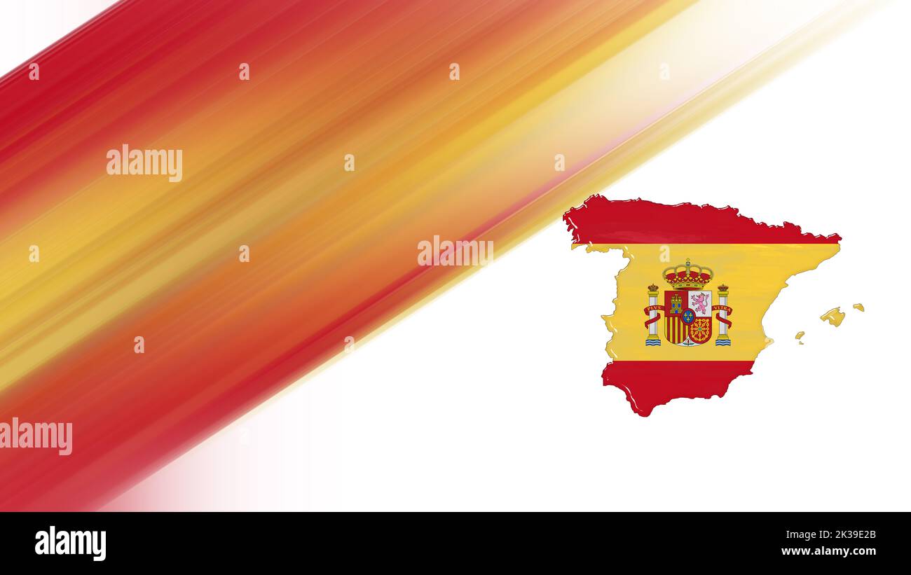 Carte d'Espagne, carte drapeau, arrière-plan couleurs nationales Banque D'Images