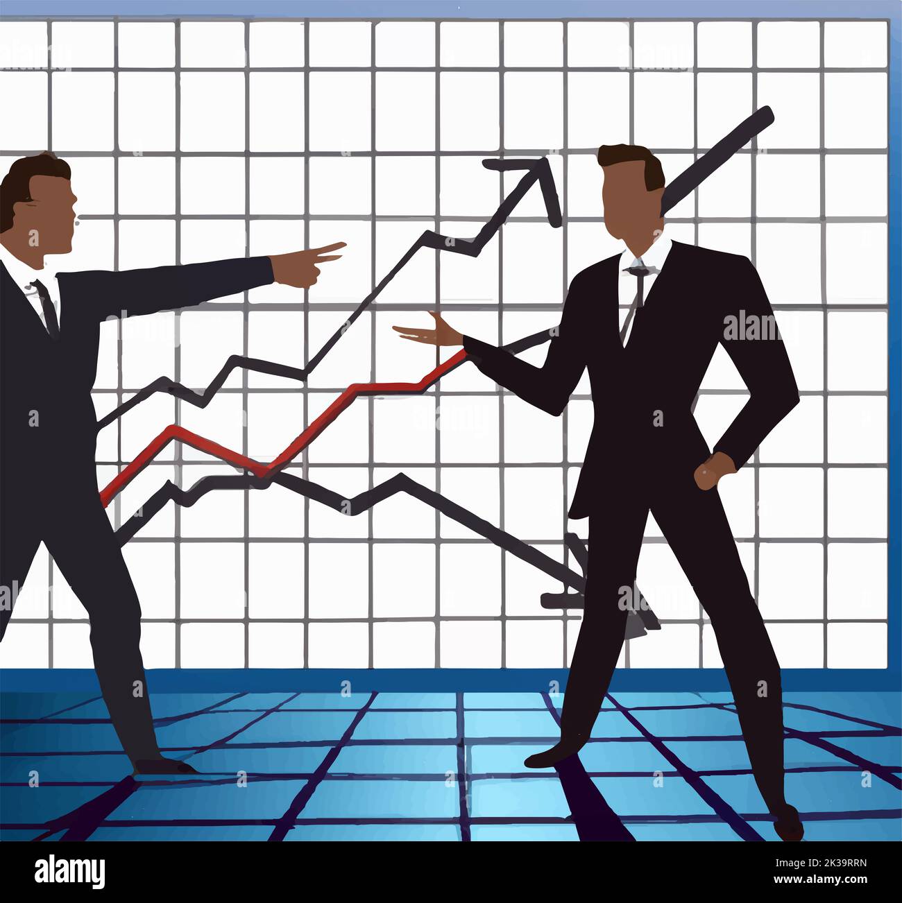 illustration de la croissance et de la récession Banque D'Images