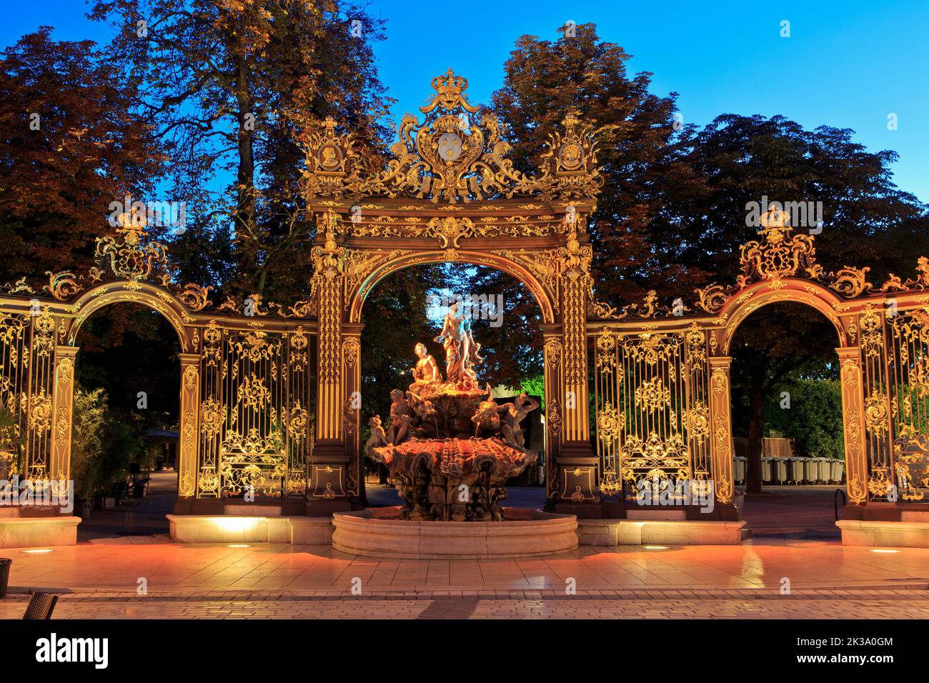 La fontaine Amphitrite datant de 18th ans de la place Stanislas à Nancy (Meurthe-et-Moselle), en France Banque D'Images