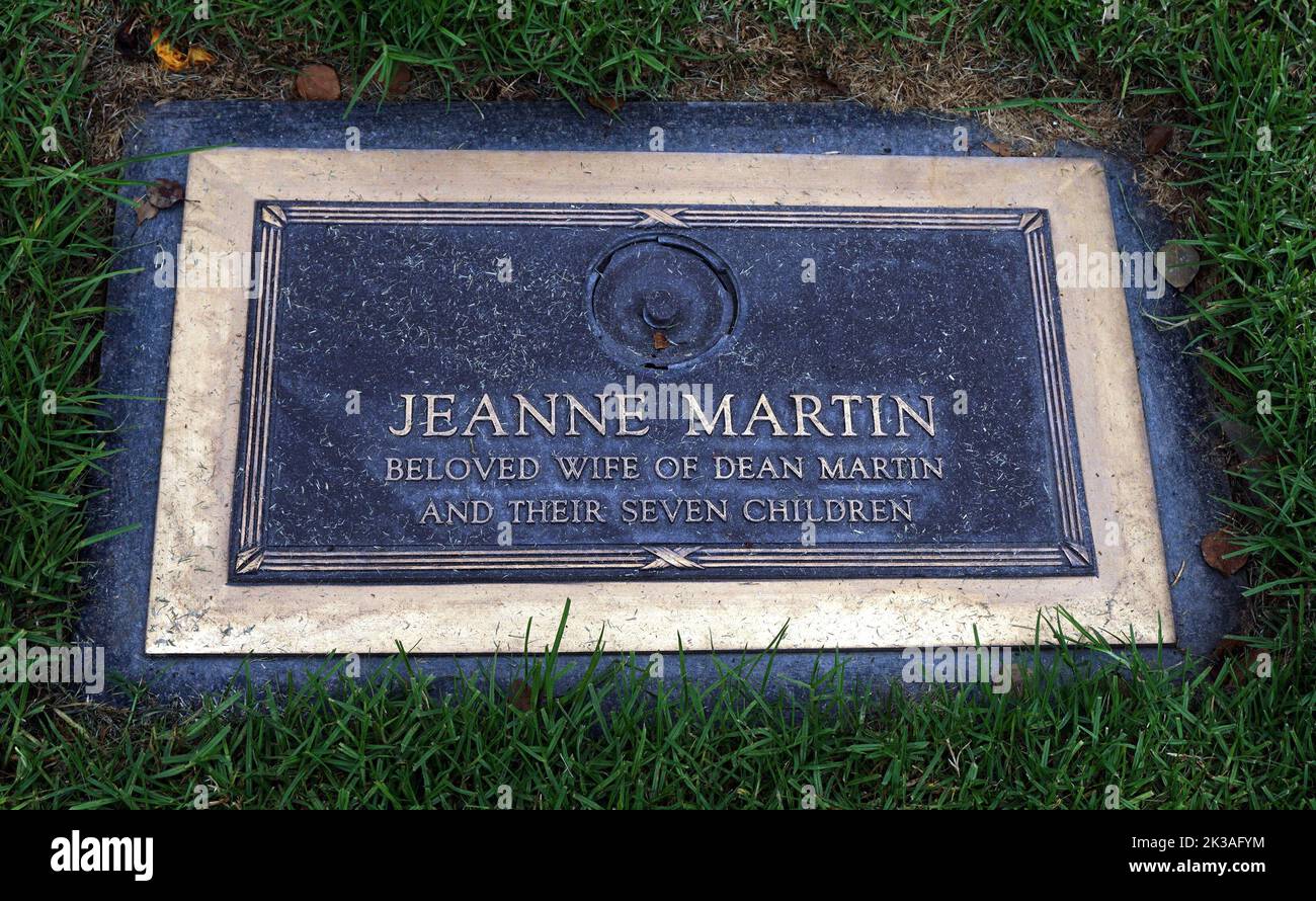 Jeanne Martin - tombe de l'épouse de Dean Martin au parc commémoratif et morgue de Westwood Village crédit : Ron Wolfson /MediaPunch Banque D'Images