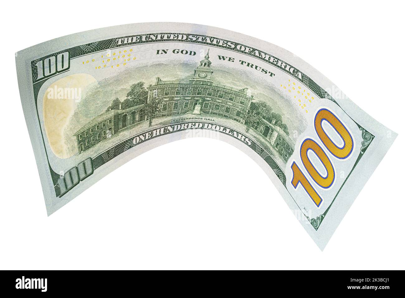 Dollar américain, 100 ans, isolé sur fond blanc, chemin de coupure, pleine profondeur de champ Banque D'Images