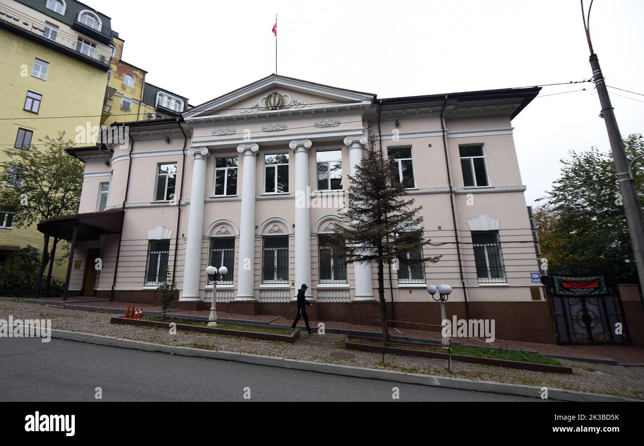 KIEV, UKRAINE - 24 SEPTEMBRE 2022 - l'ambassade de la République islamique d'Iran en Ukraine est représentée à Kiev, capitale de l'Ukraine. Banque D'Images