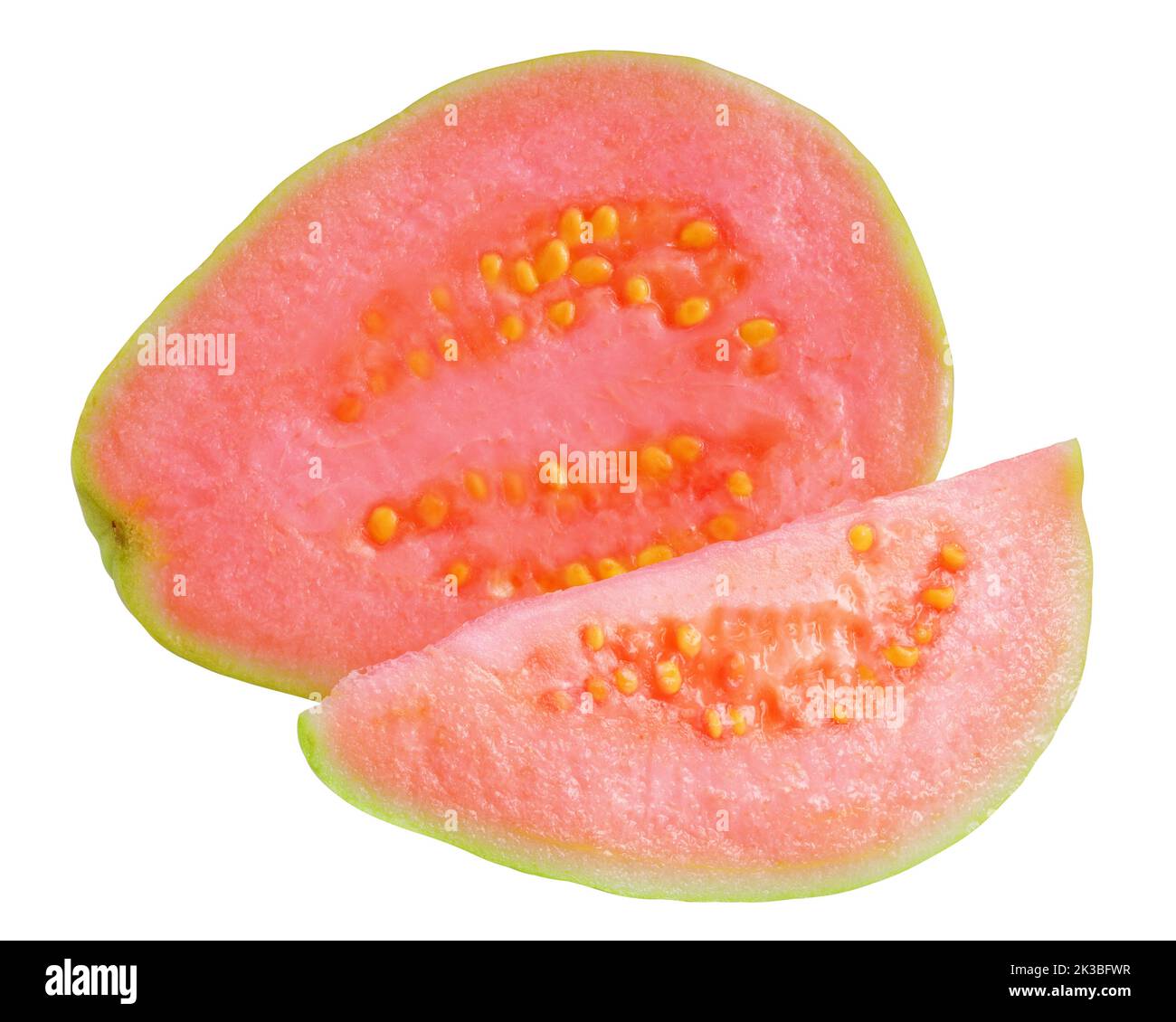 guava isolée sur fond blanc, chemin de coupure, pleine profondeur de champ Banque D'Images