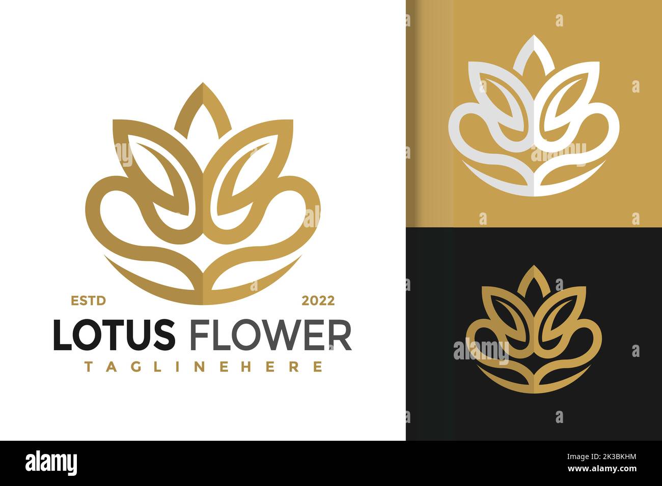 Un motif de Lotus Flower élégant modèle de logo moderne Illustration de Vecteur