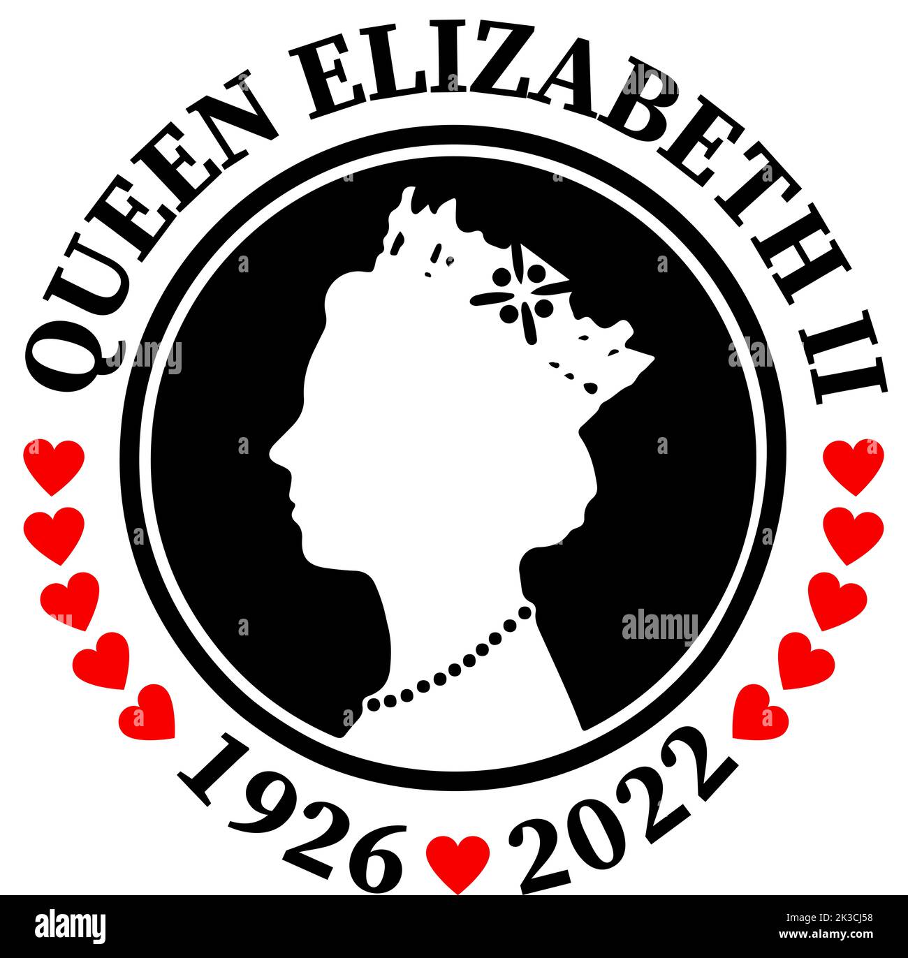 Queen Elizabeth II Emblem SVG PNG PDF Eemembrance Emblem Anglais