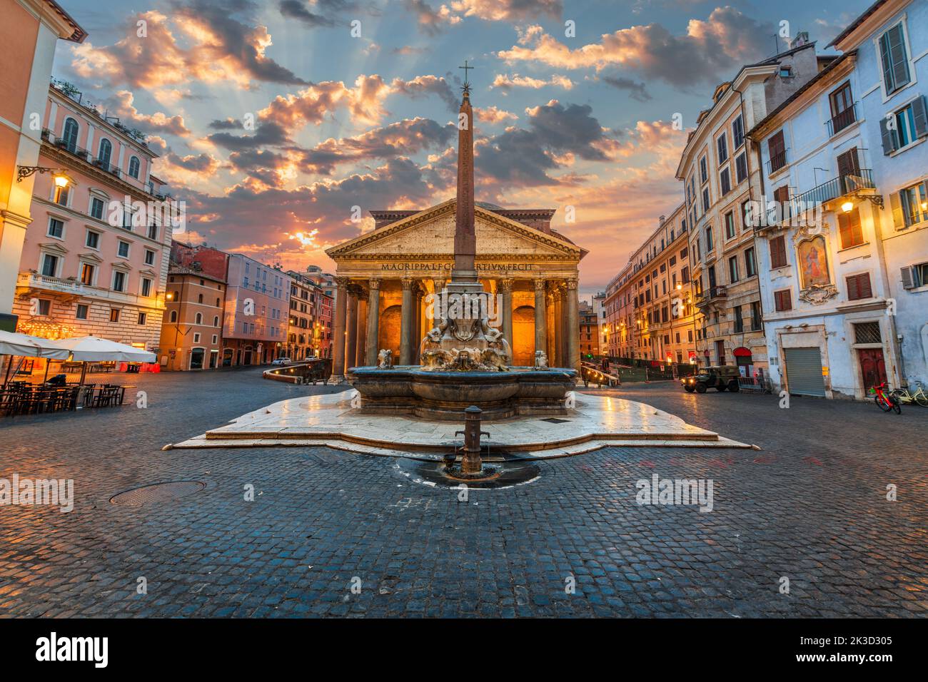 Rome, Italie au Panthéon, un ancien temple romain datant du 2nd siècle. Banque D'Images