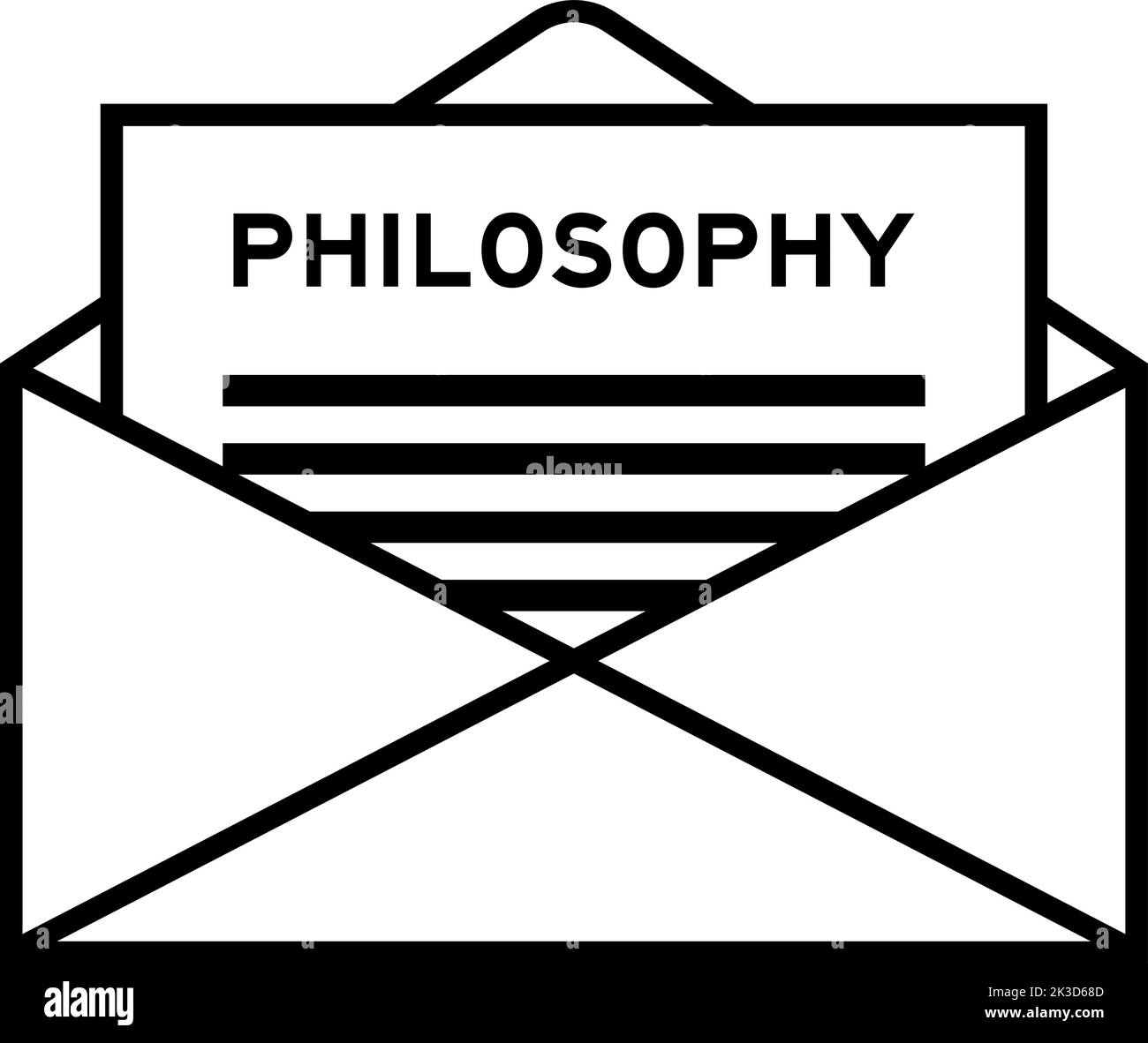 Enveloppe et lettre signe avec mot philosophie comme titre Illustration de Vecteur