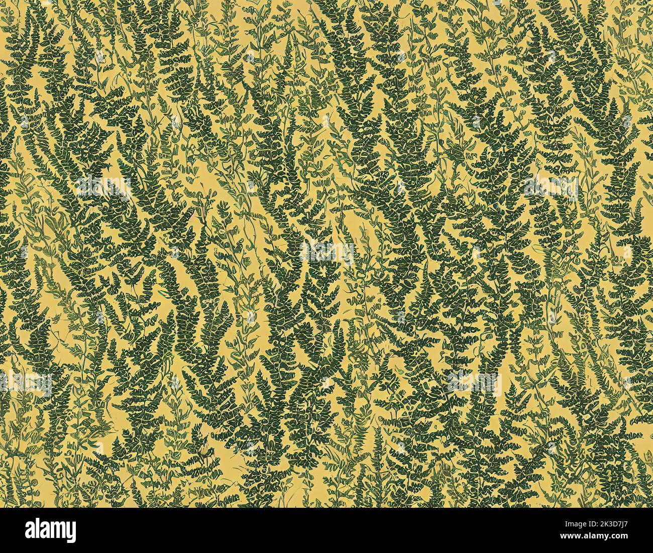 Illustration d'un motif abstrait de feuilles de fougères Banque D'Images