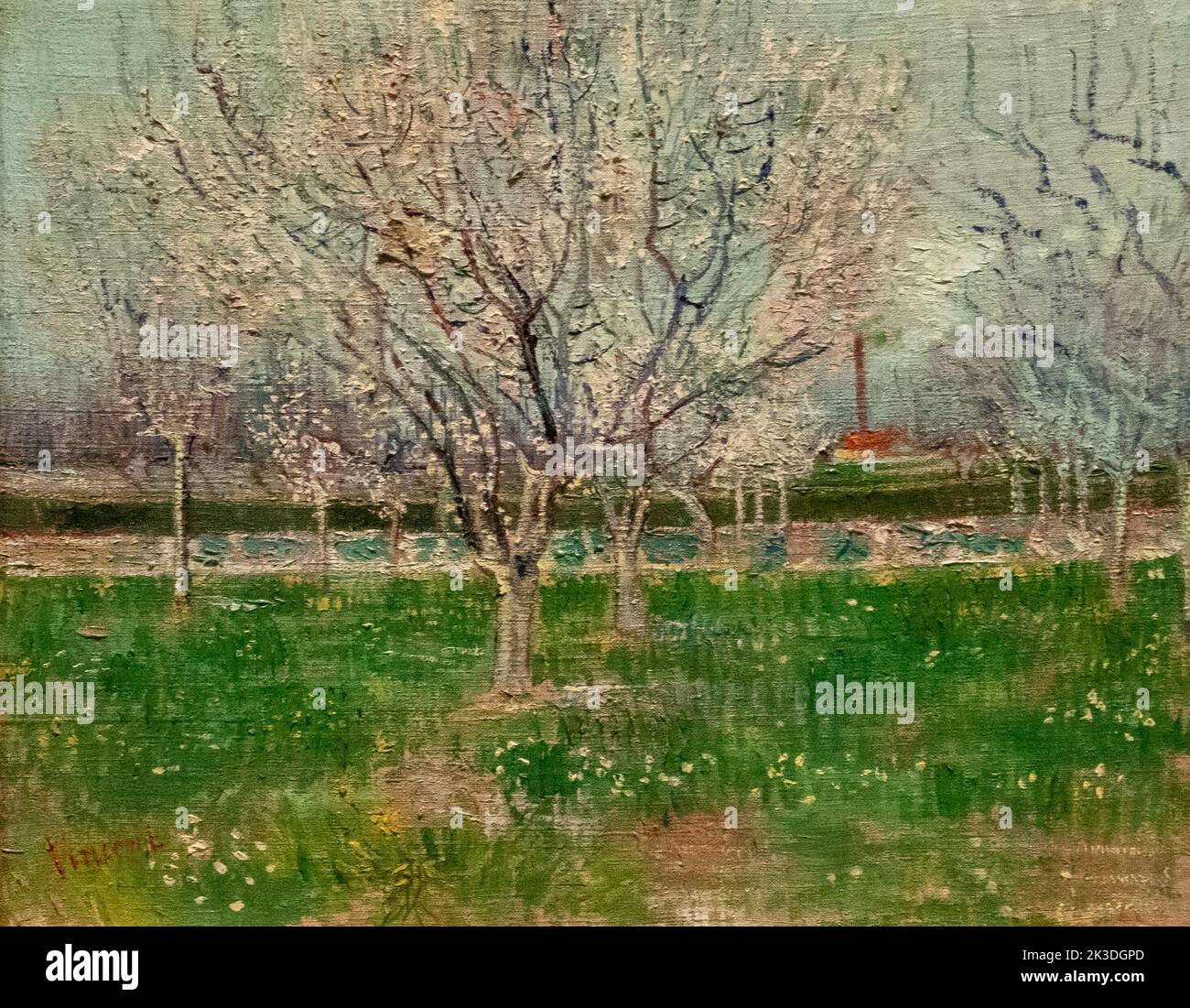 Orchard in Blossom par Vincent van Gogh à la Galerie nationale d'Écosse Banque D'Images
